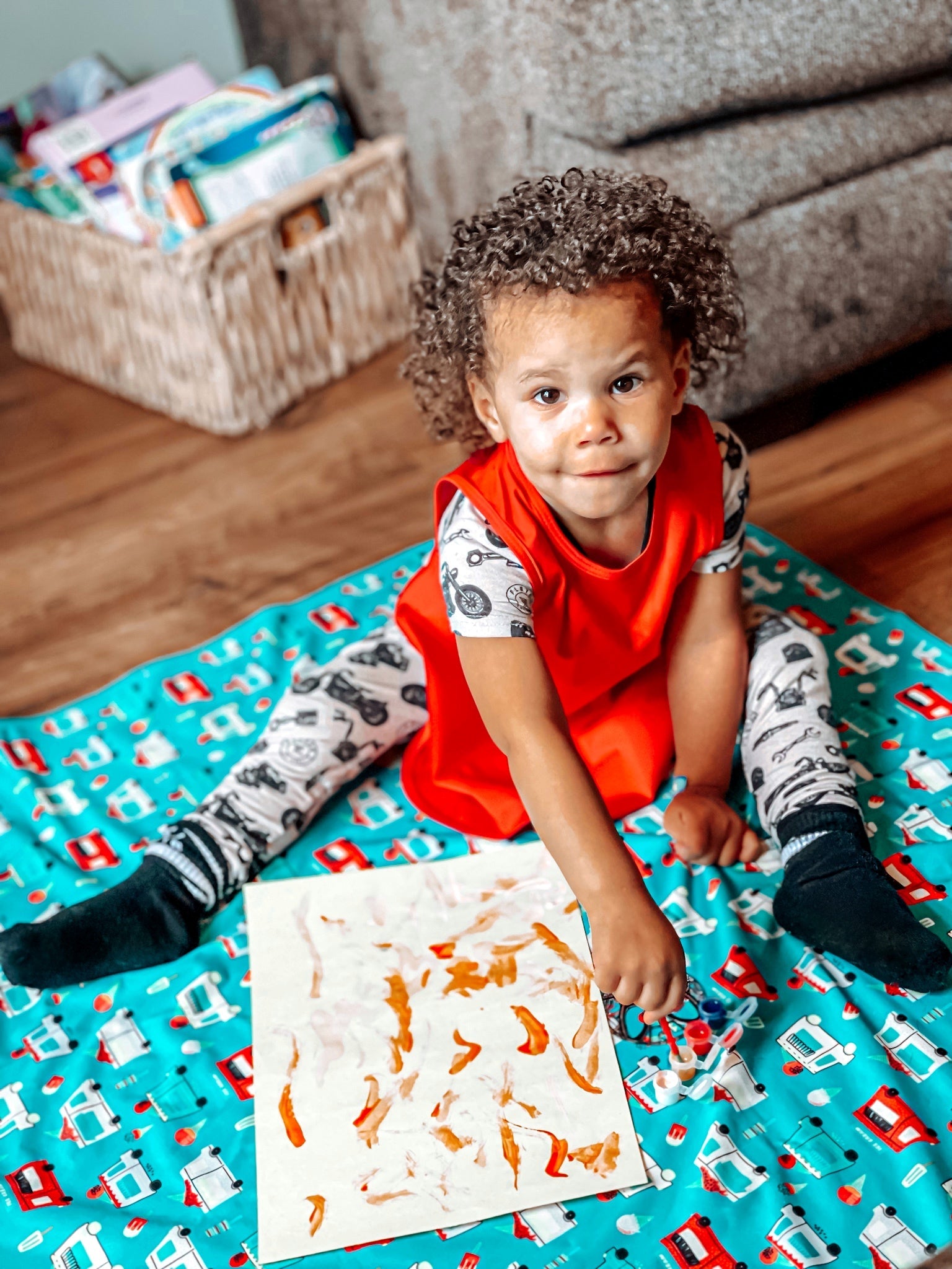 Ice Cream Truck Splash Mat - A Waterproof Catch-All for Highchair Spills and More! BapronBaby