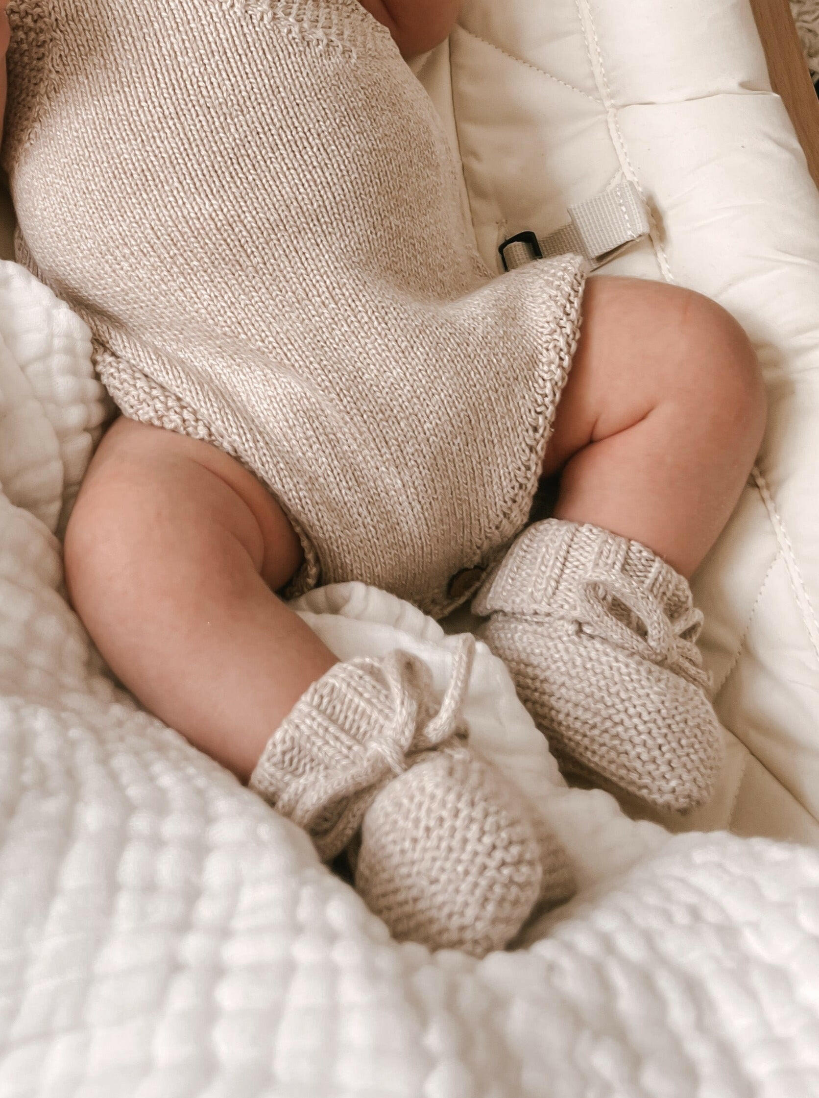 Luna + Luca Organic Booties - Heather Beige Luna + Luca