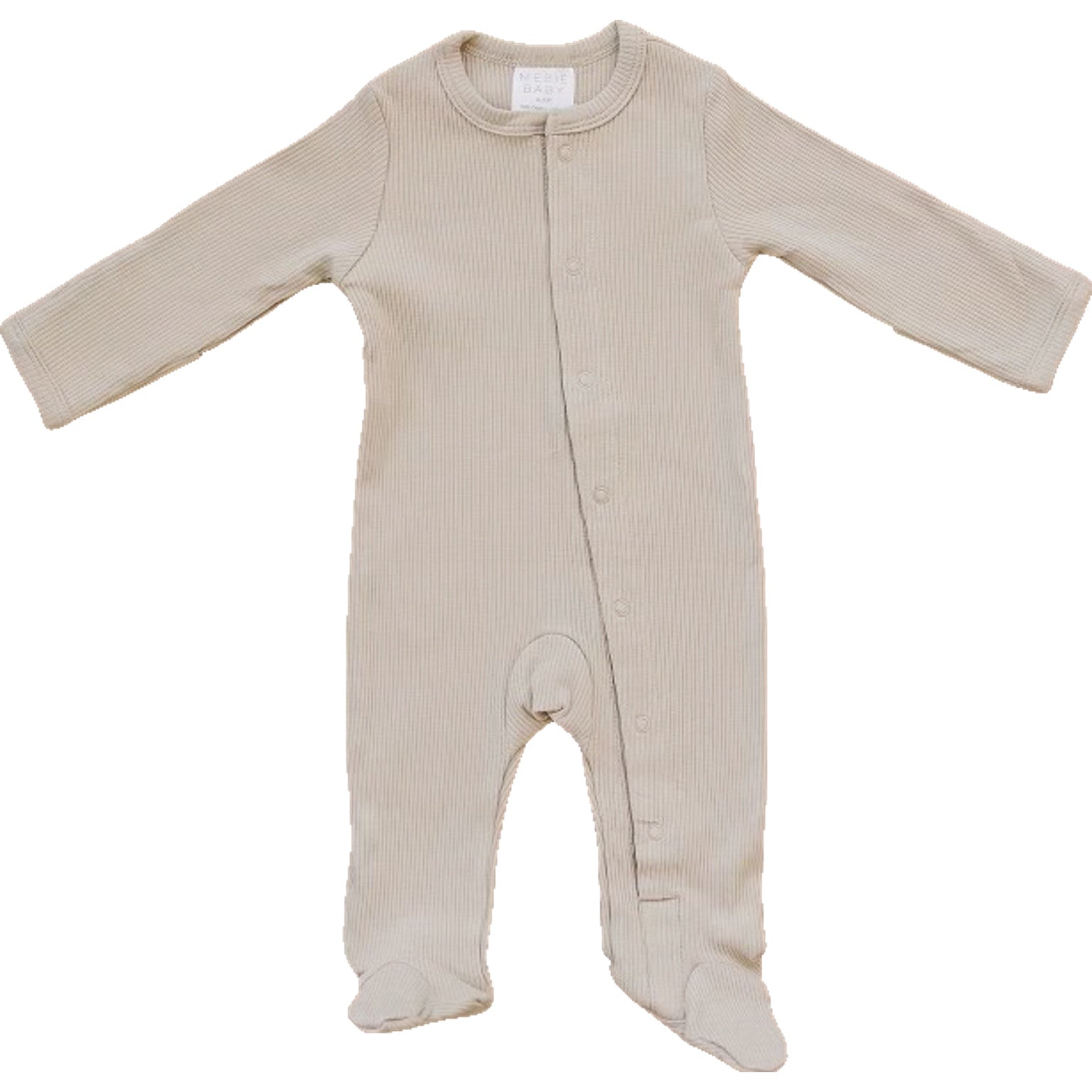 Oatmeal Organic Cotton Ribbed Snap Mebie Baby