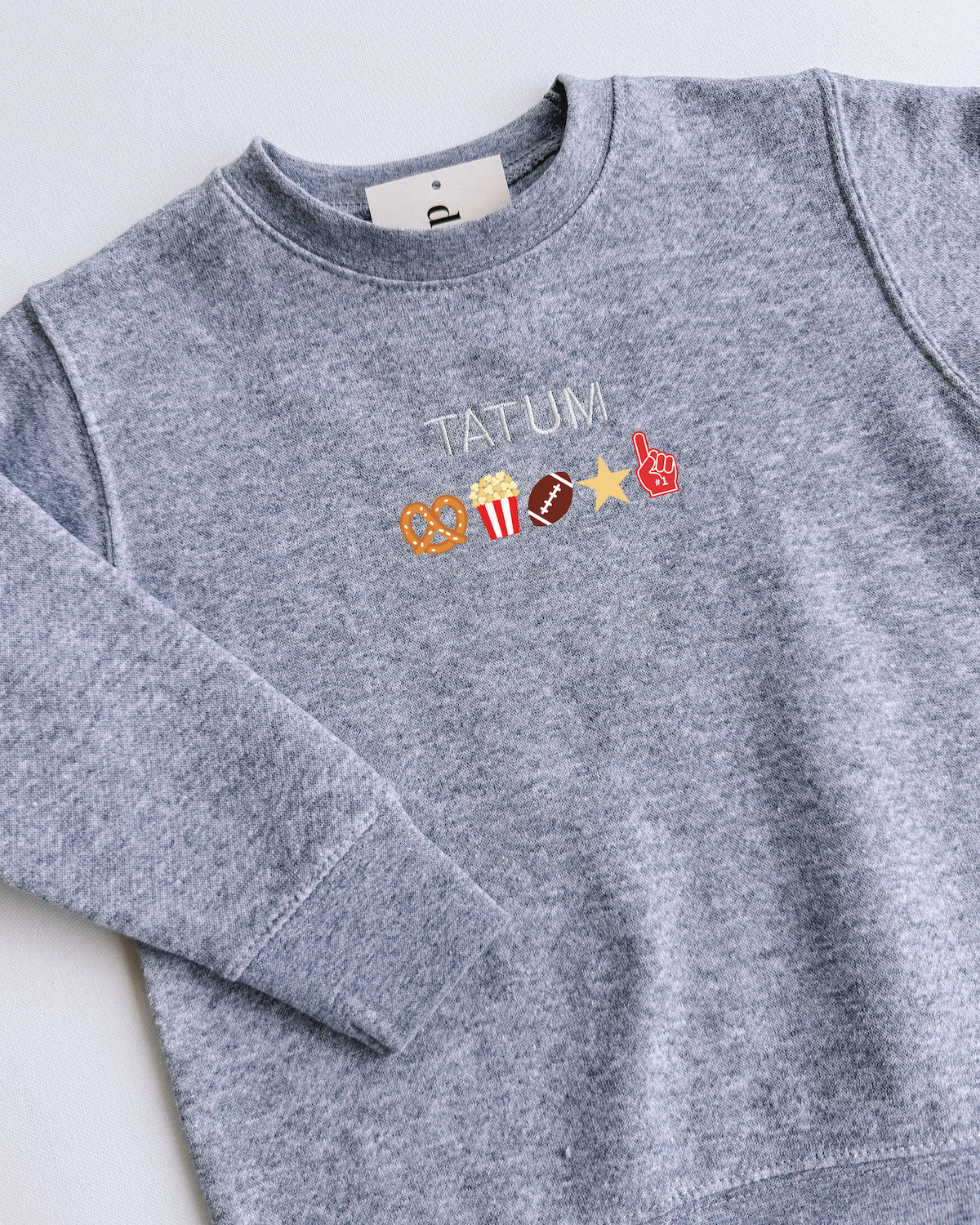 custom embroidery football crewneck