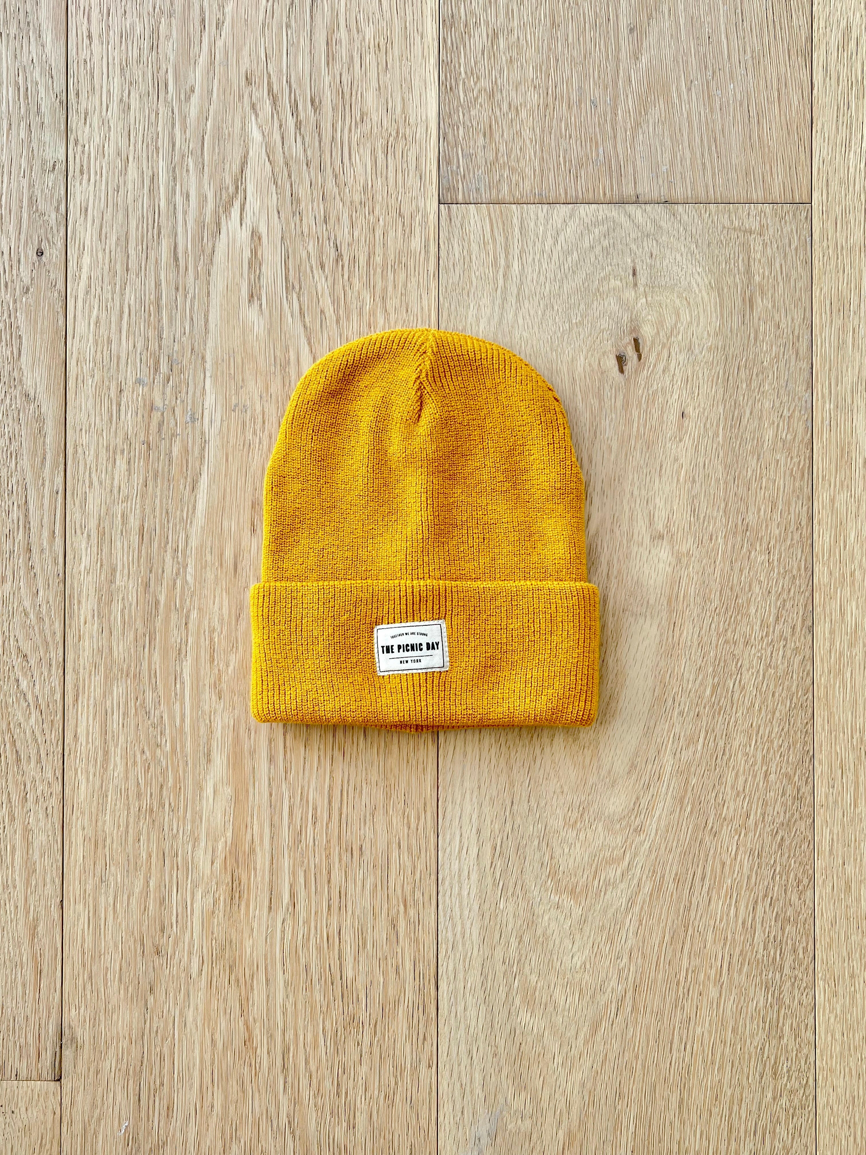 Cotton Beanie Kids The picnic day Yellow
