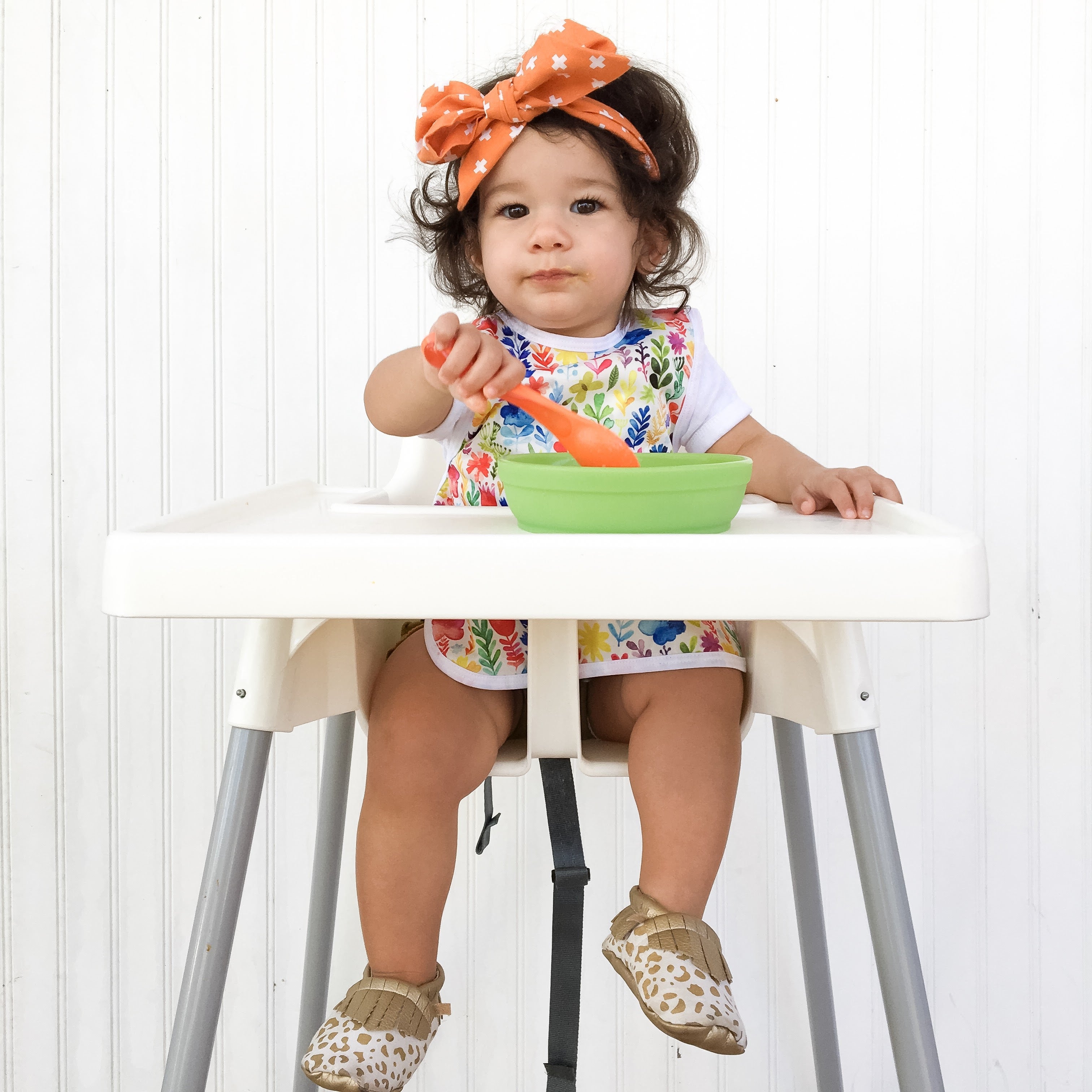 Rainbow Watercolor Floral Bapron BapronBaby