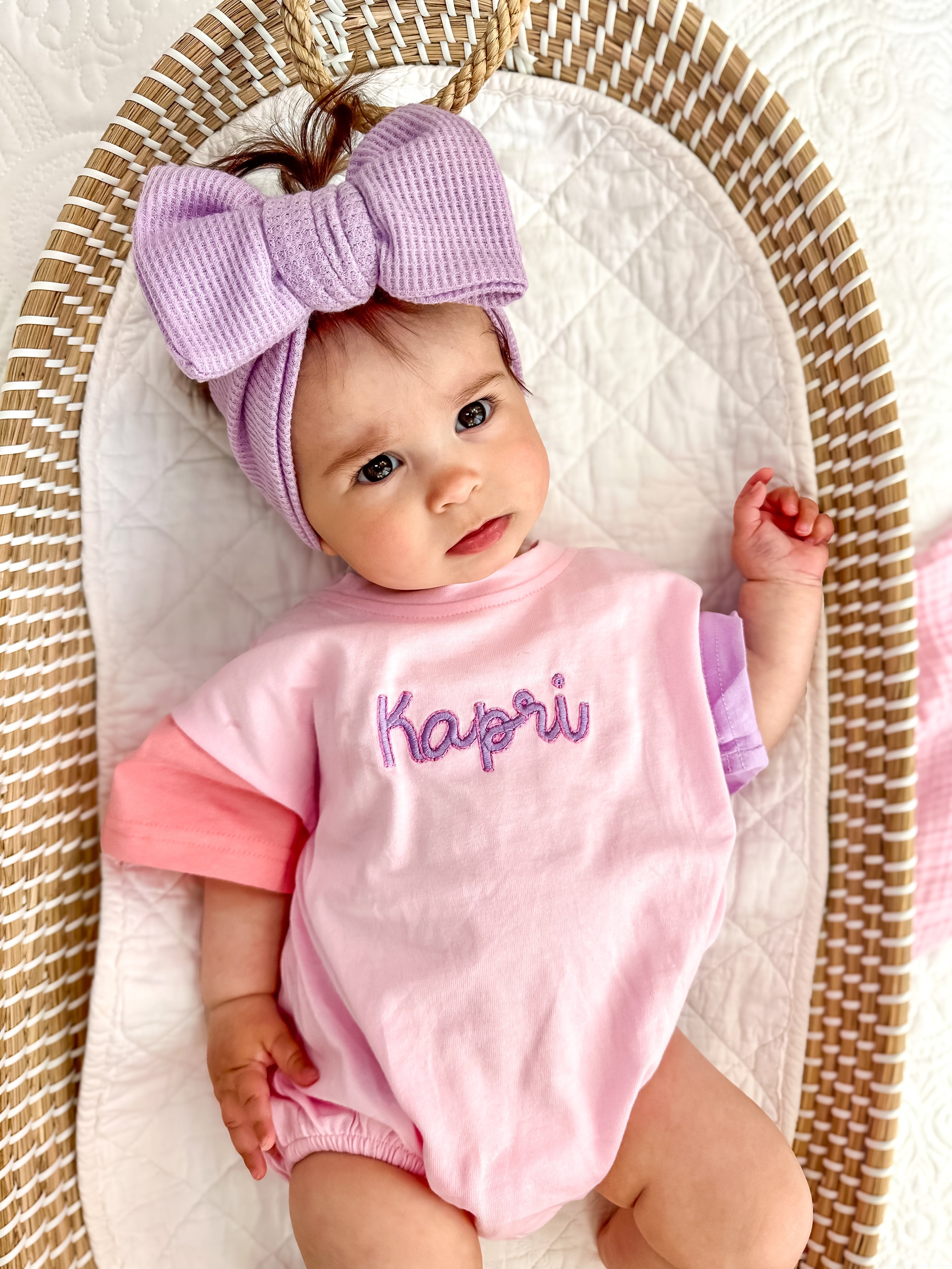 Custom Embroidered Colorblock T-Shirt Romper