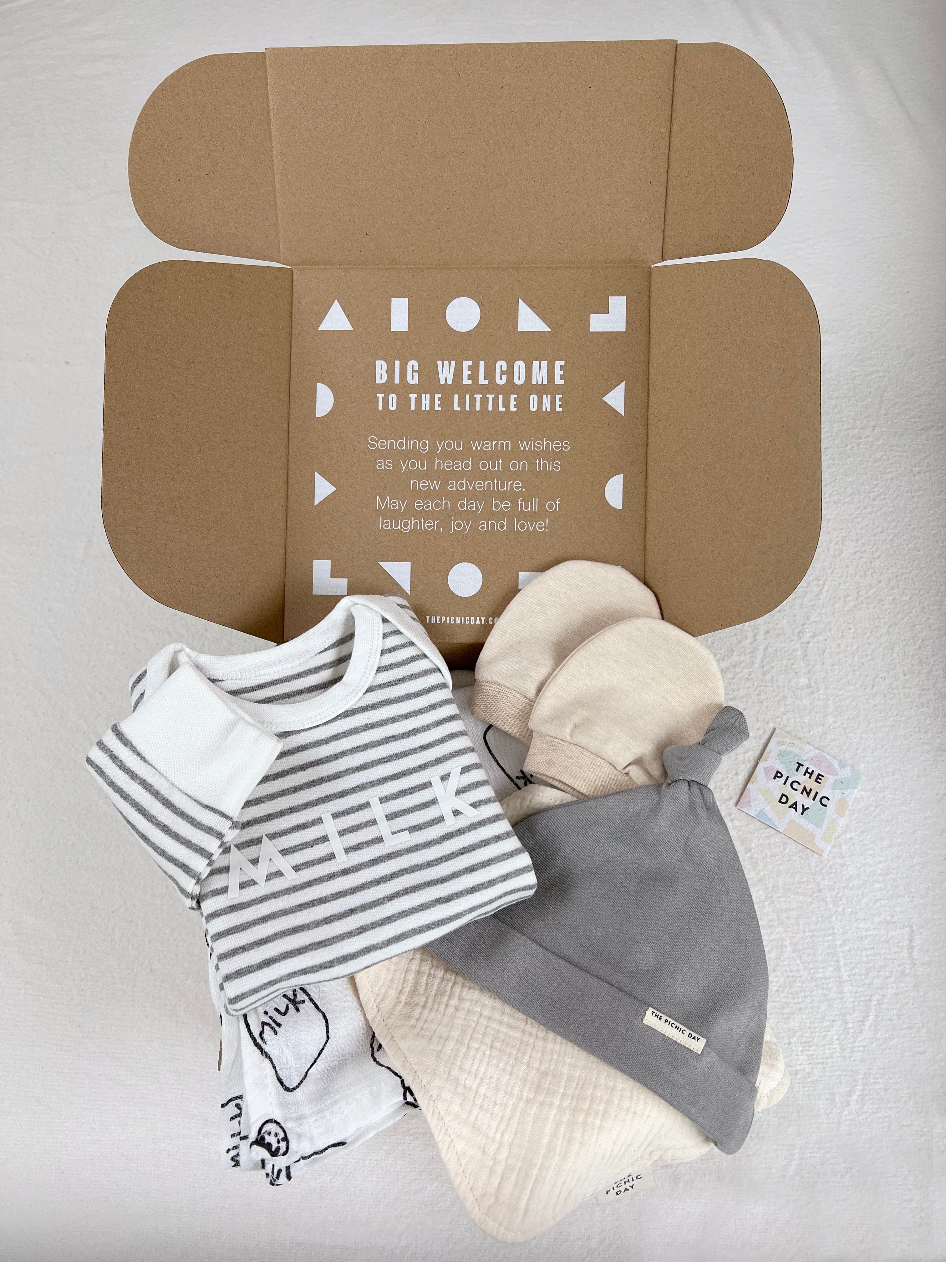 Stripe Organic Baby Gift Bundle Gray gift bundle set The picnic day Default Title