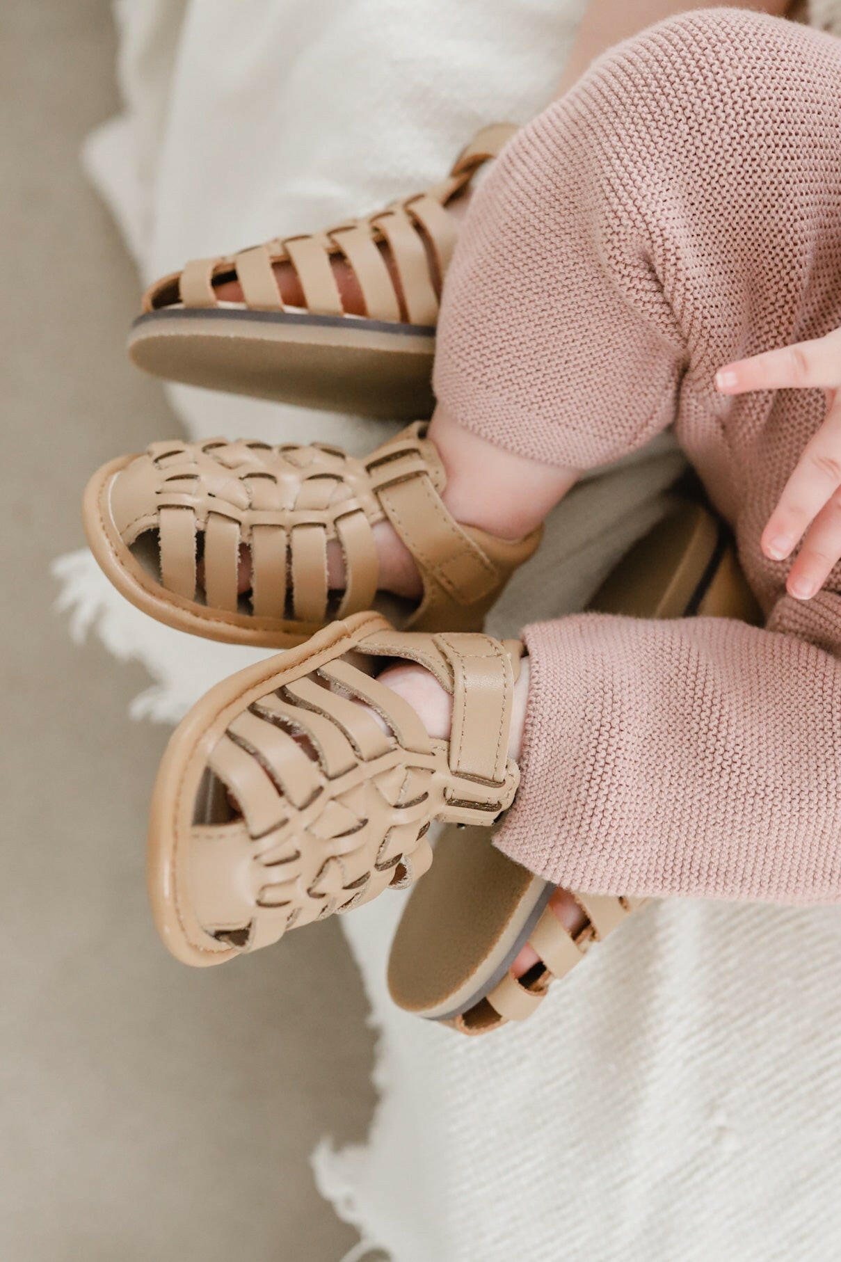 Leather Indie Sandal | Color 'Tan' | Soft Sole Consciously Baby