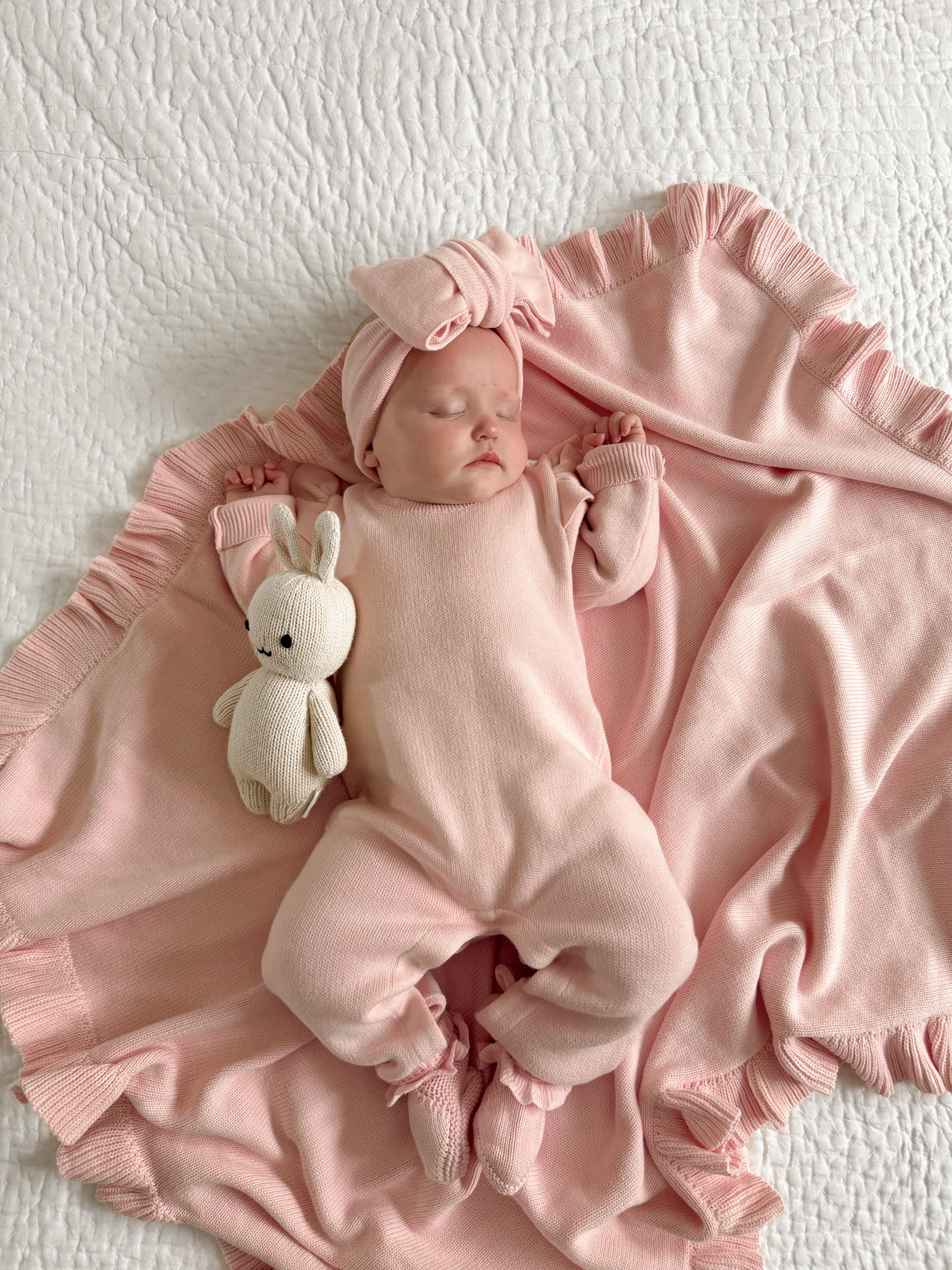 Classic Ruffle Jumpsuit - Powder Pink