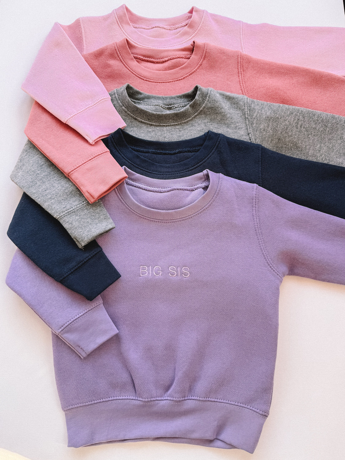 minimal embroidered sibling crewneck