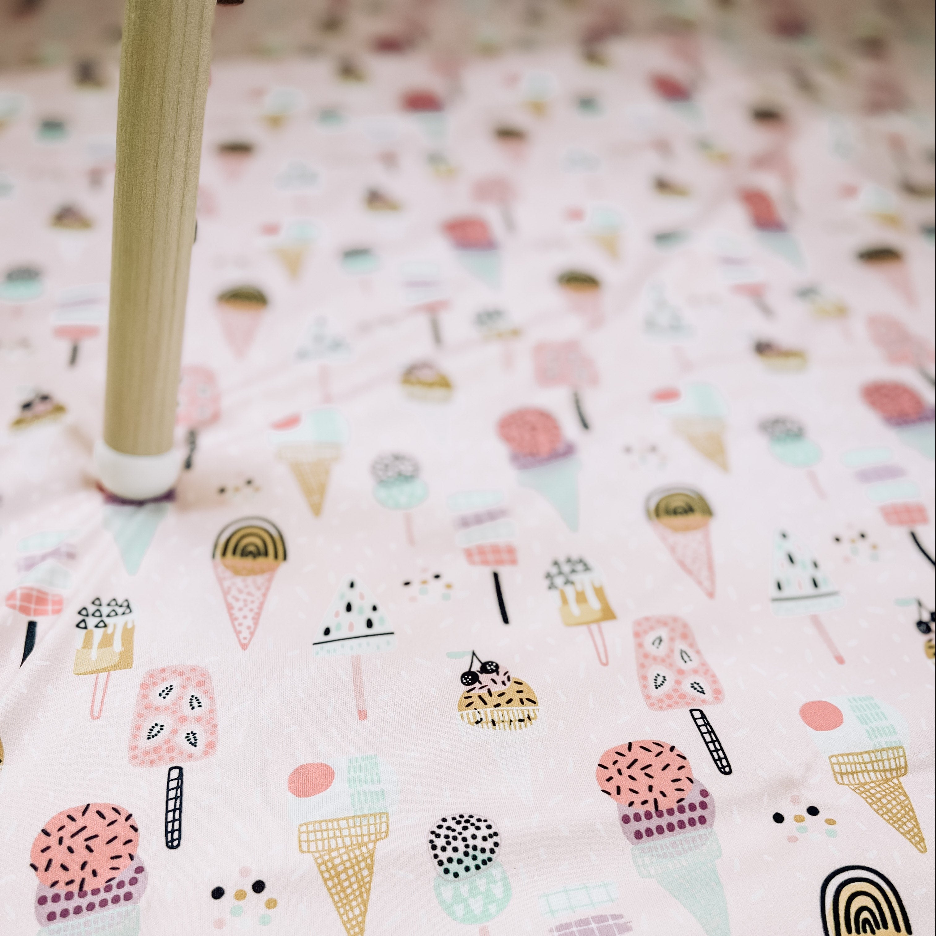 Pink Ice Cream Splash Mat - A Waterproof Catch-All for Highchair Spills and More! BapronBaby