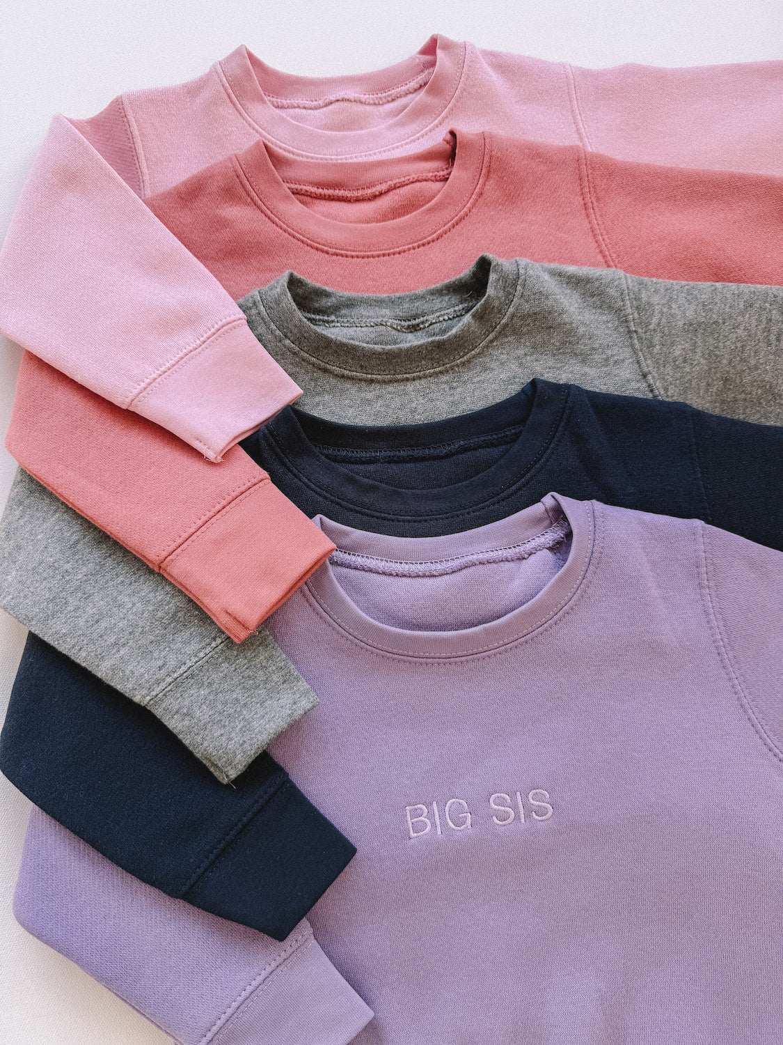 minimal embroidered sibling crewneck