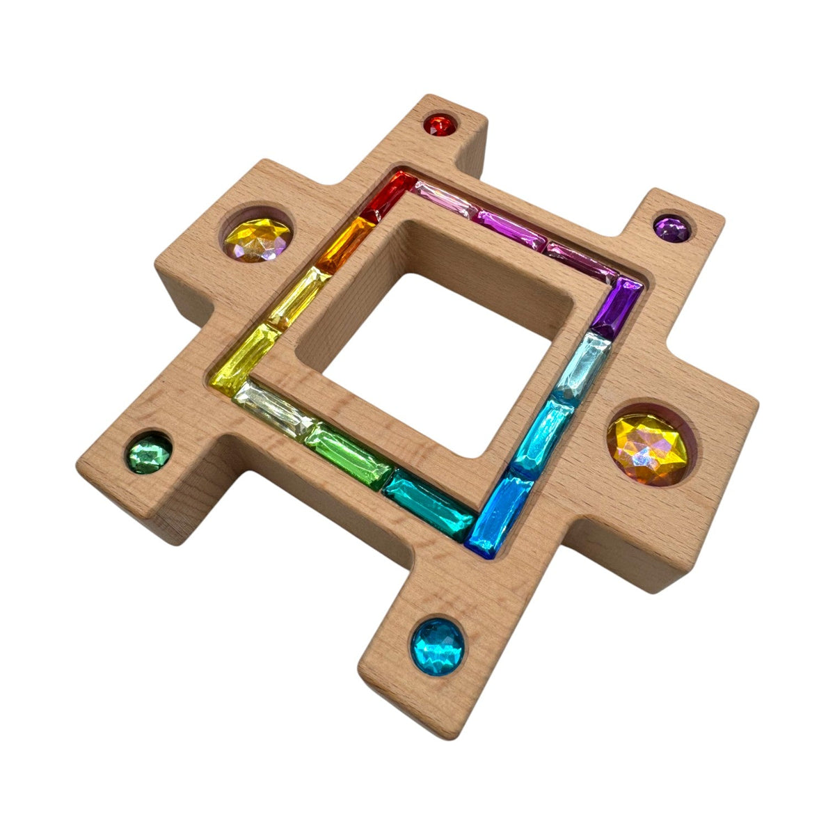 **Pre-order (Ships in 2-3 Weeks)** 16-Piece Large Wooden Gemlight Window Blocks with Storage Box