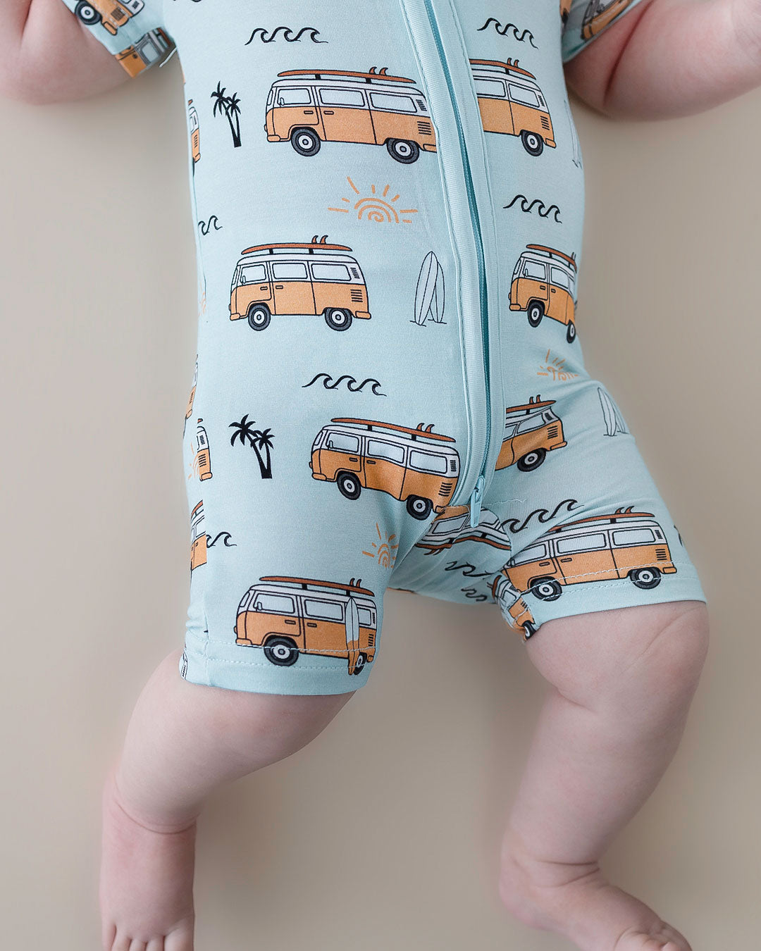 Bamboo Shorty Romper | Retro Beach