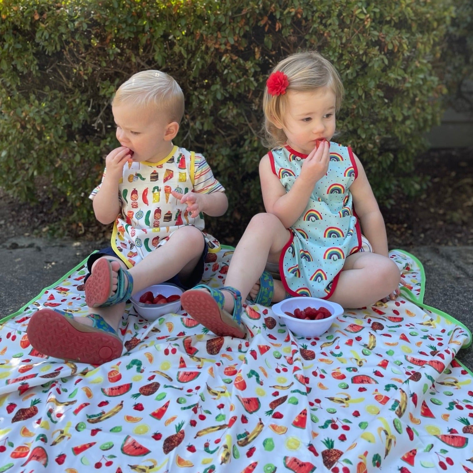 Tropical Fruit Splash Mat - from the World Of Eric Carle - A Waterproof Catch-All for Highchair Spills and More! BapronBaby