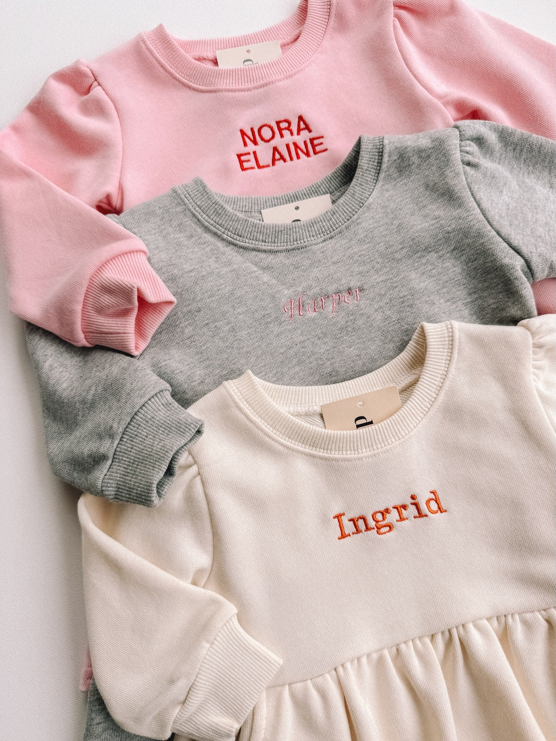 custom embroidered sweatshirt dress