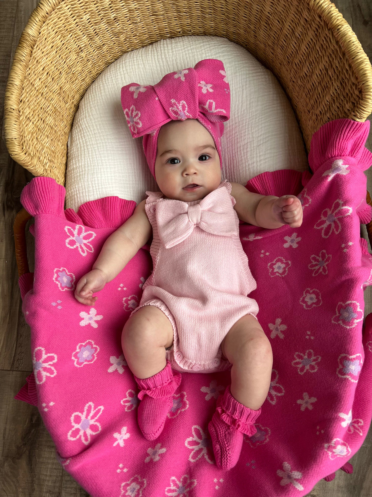 Oversized Bow Romper - Powder Pink
