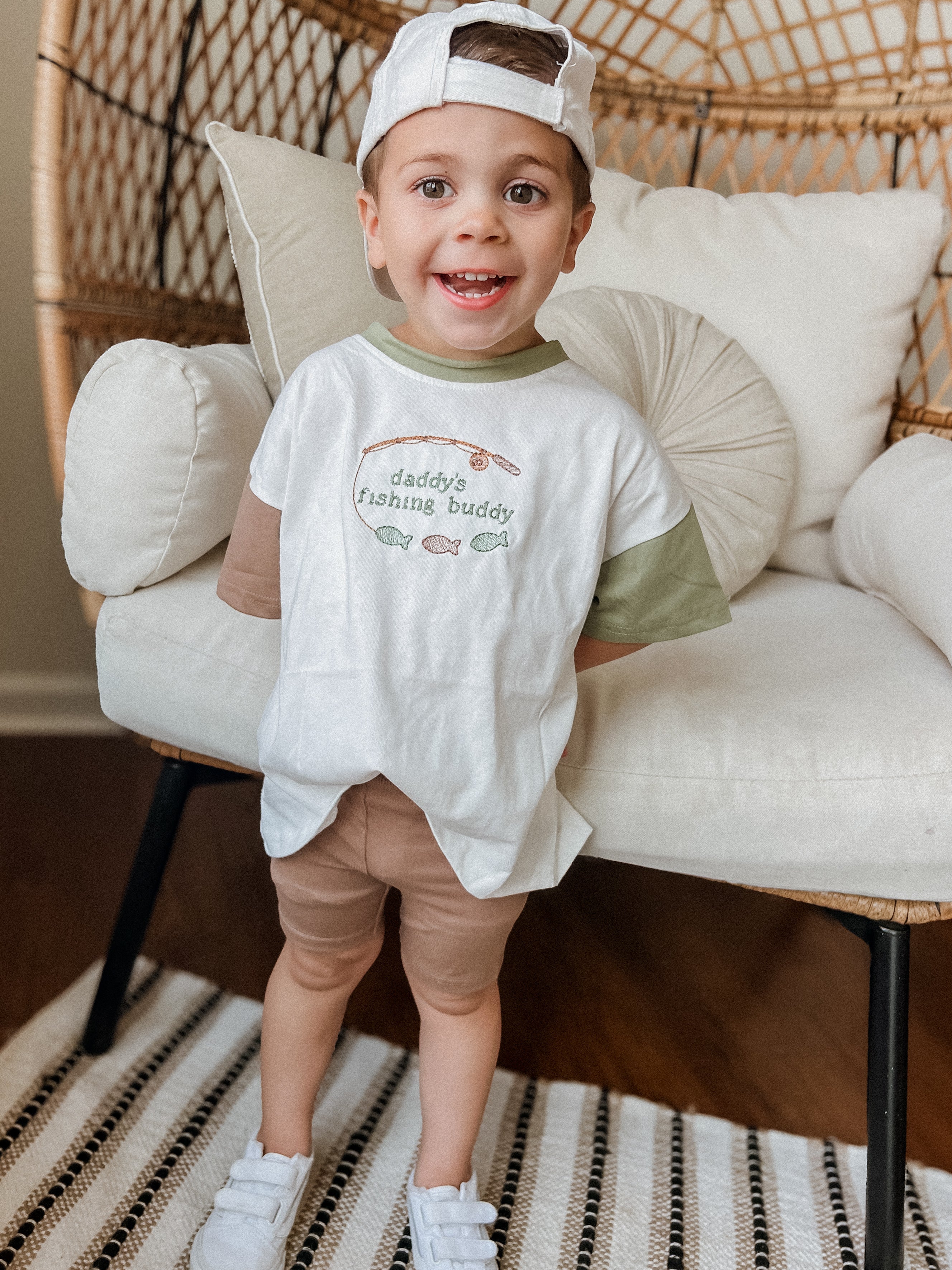 Custom Embroidered Colorblock Tee and Biker Shorts Set