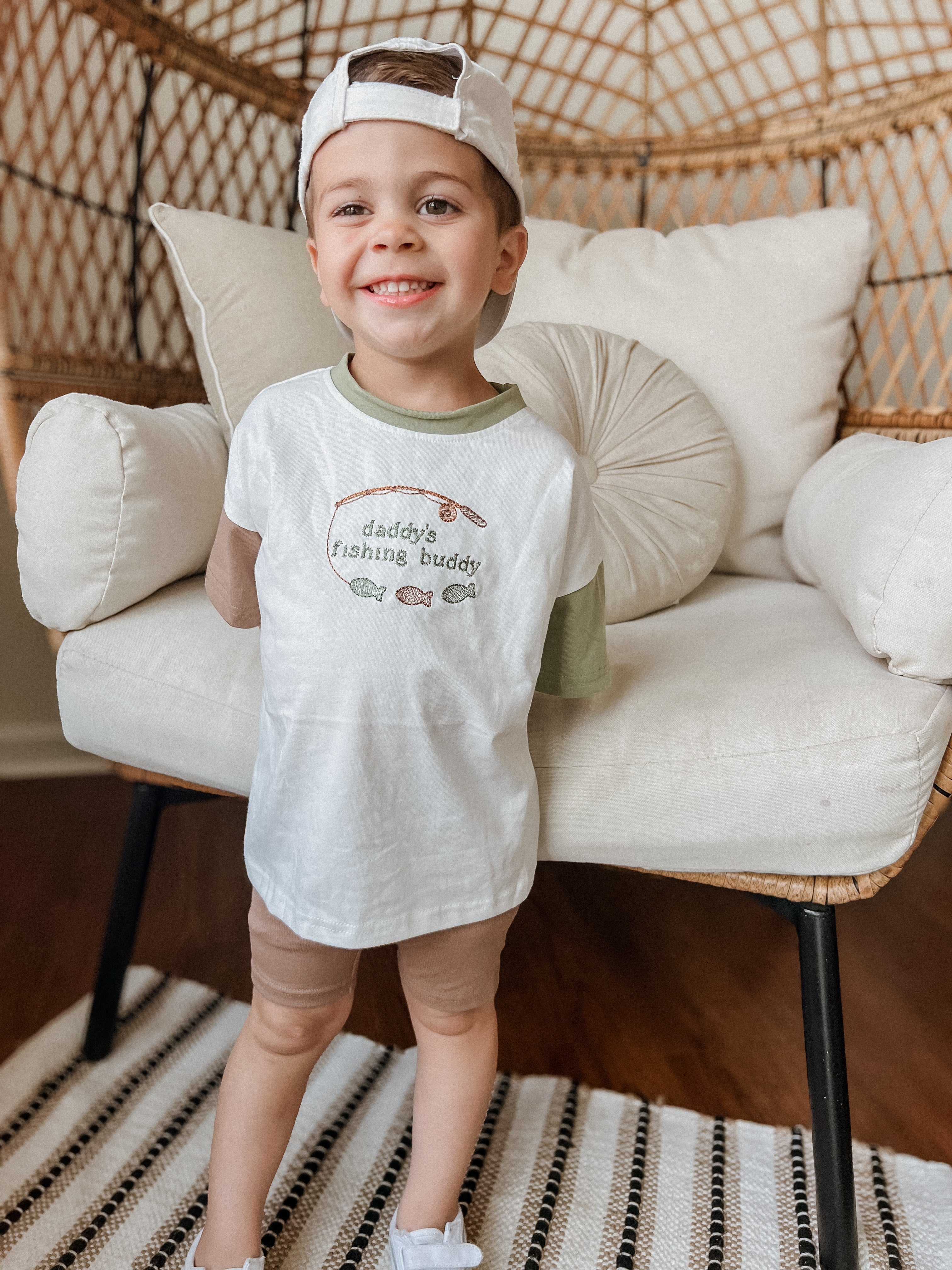 Custom Embroidered Colorblock Tee and Biker Shorts Set