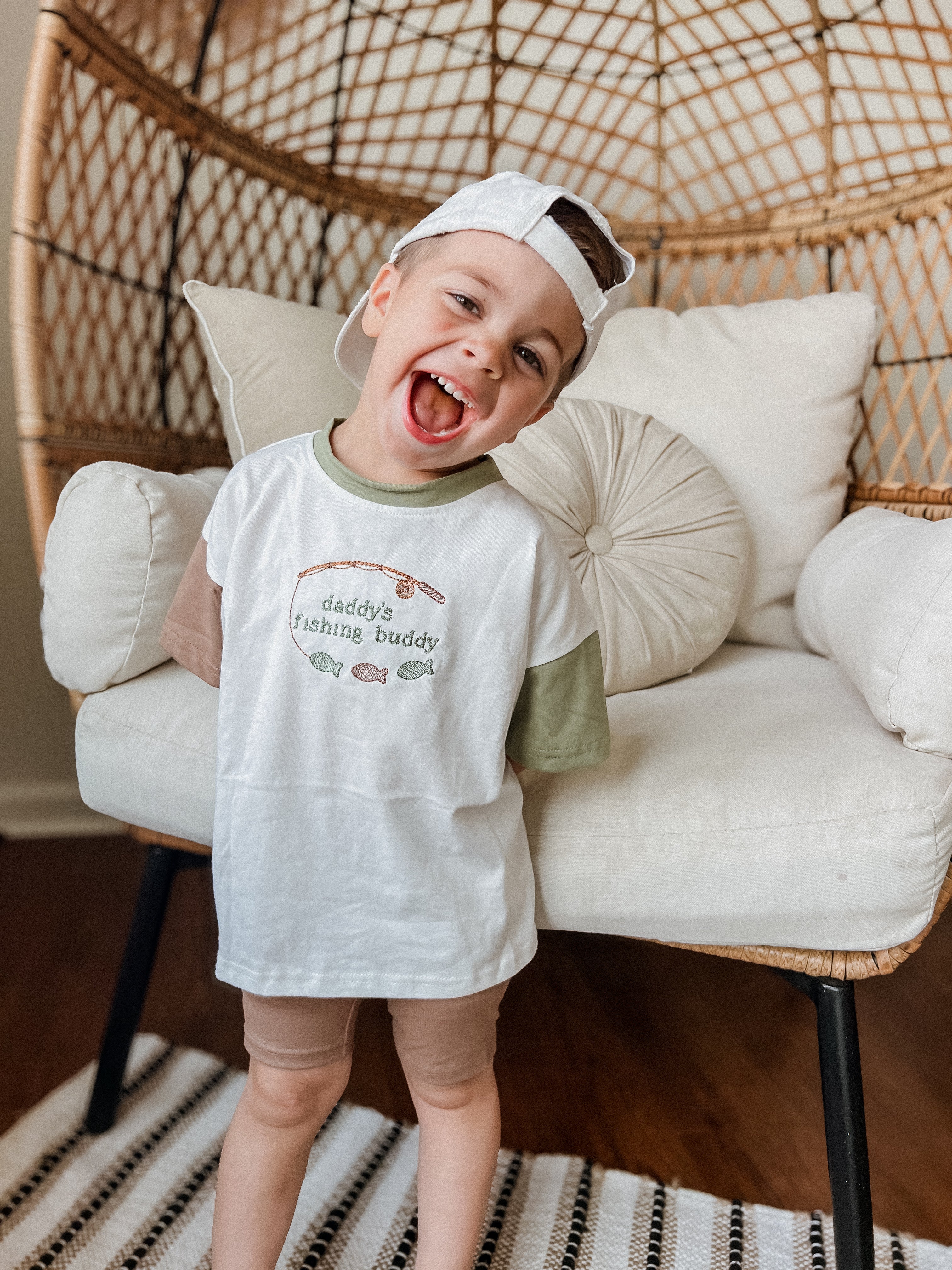 Custom Embroidered Colorblock Tee and Biker Shorts Set