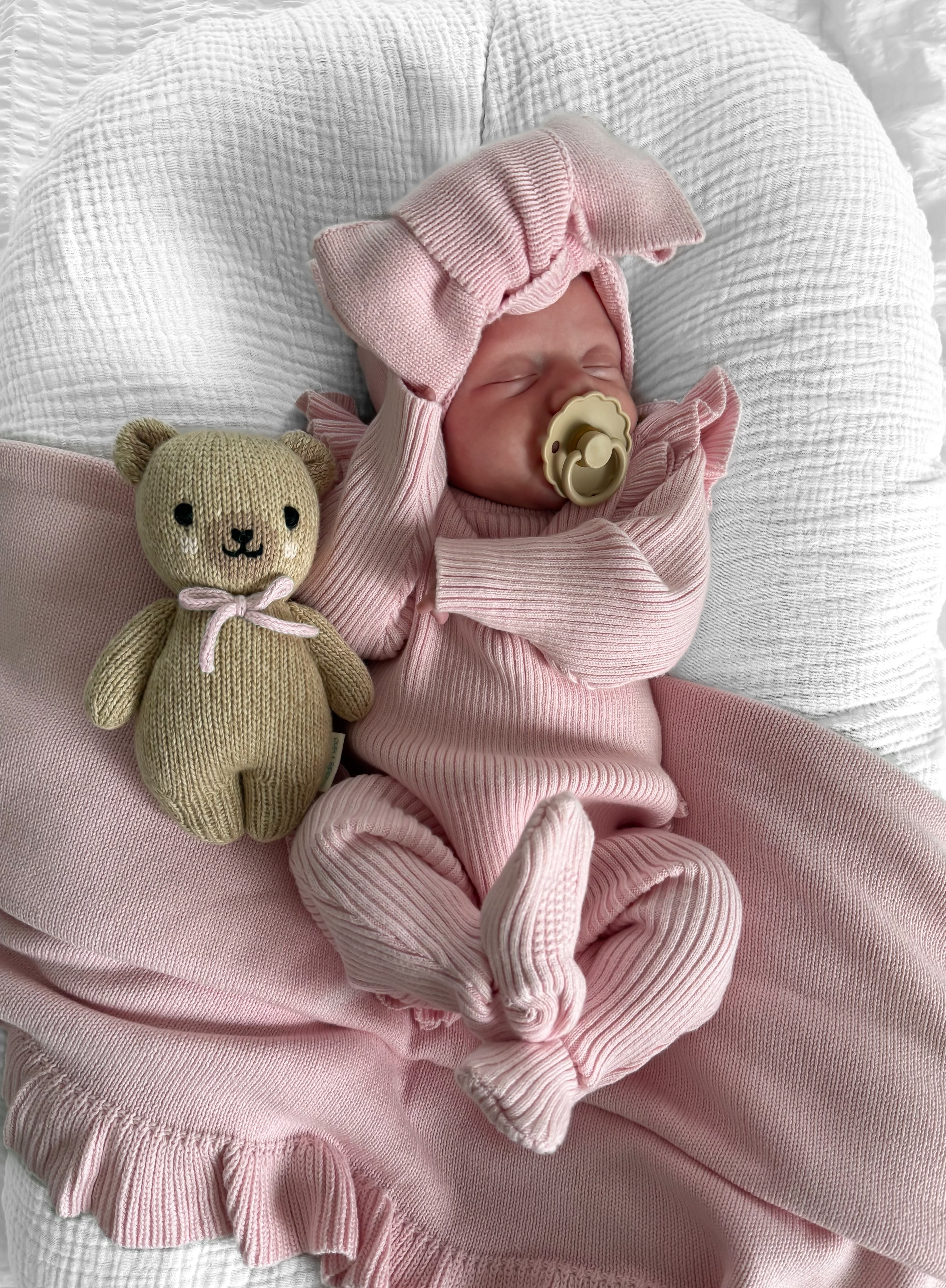 Baby Rib Ruffle Bundle - Powder Pink