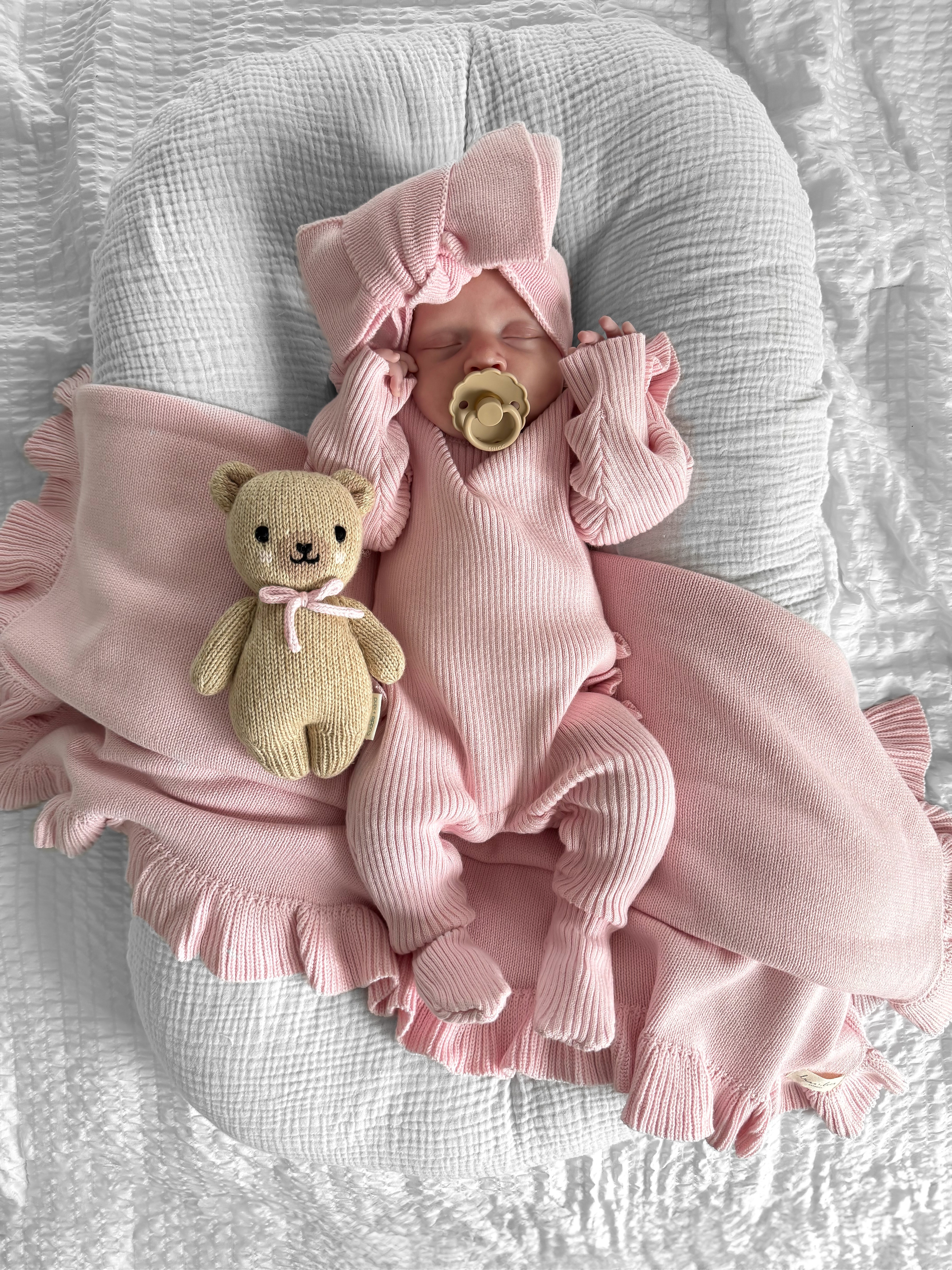 Baby Rib Ruffle Bundle - Powder Pink