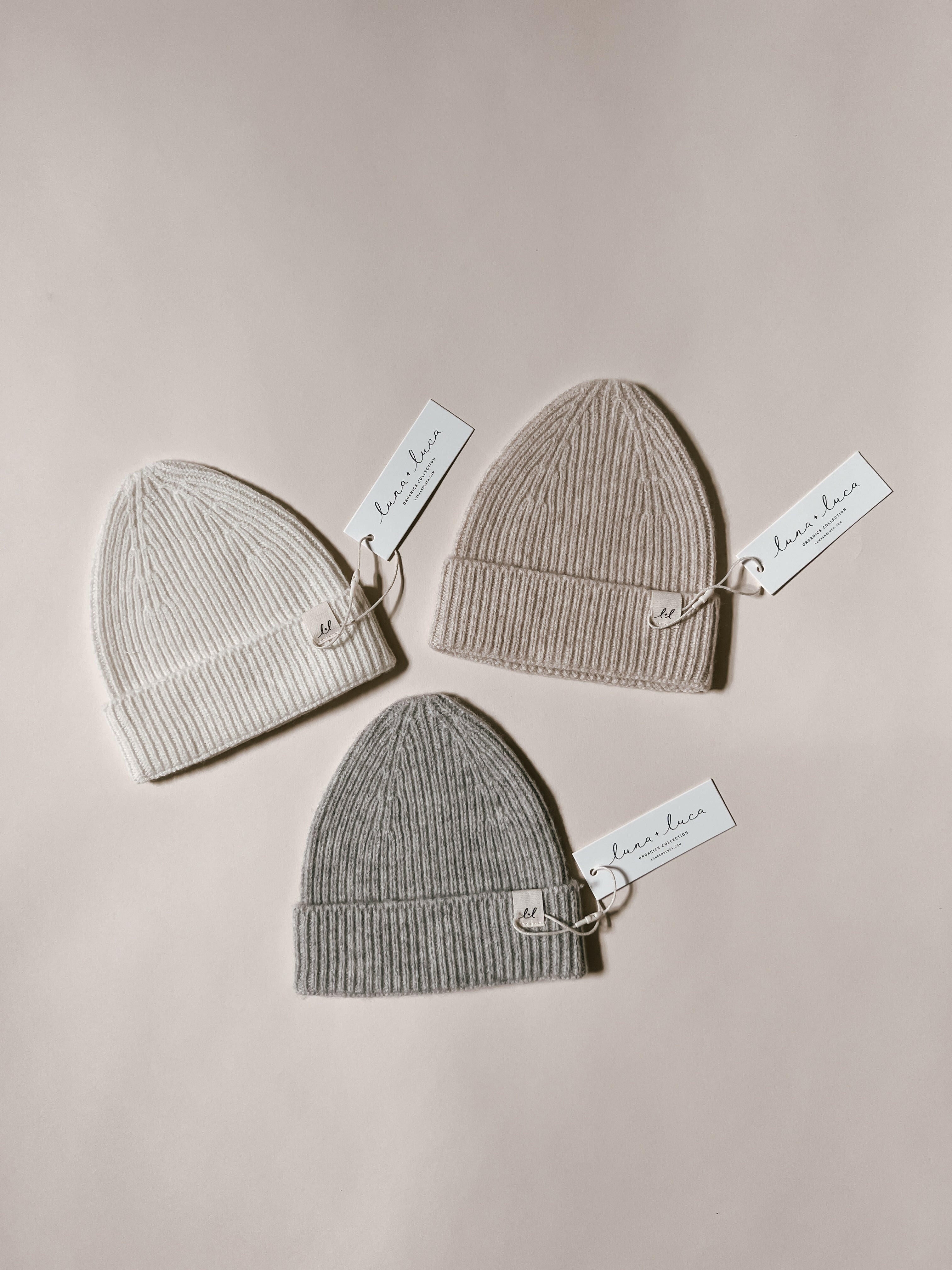 Luna + Luca Merino Wool Baby Beanie - Off-White Luna + Luca