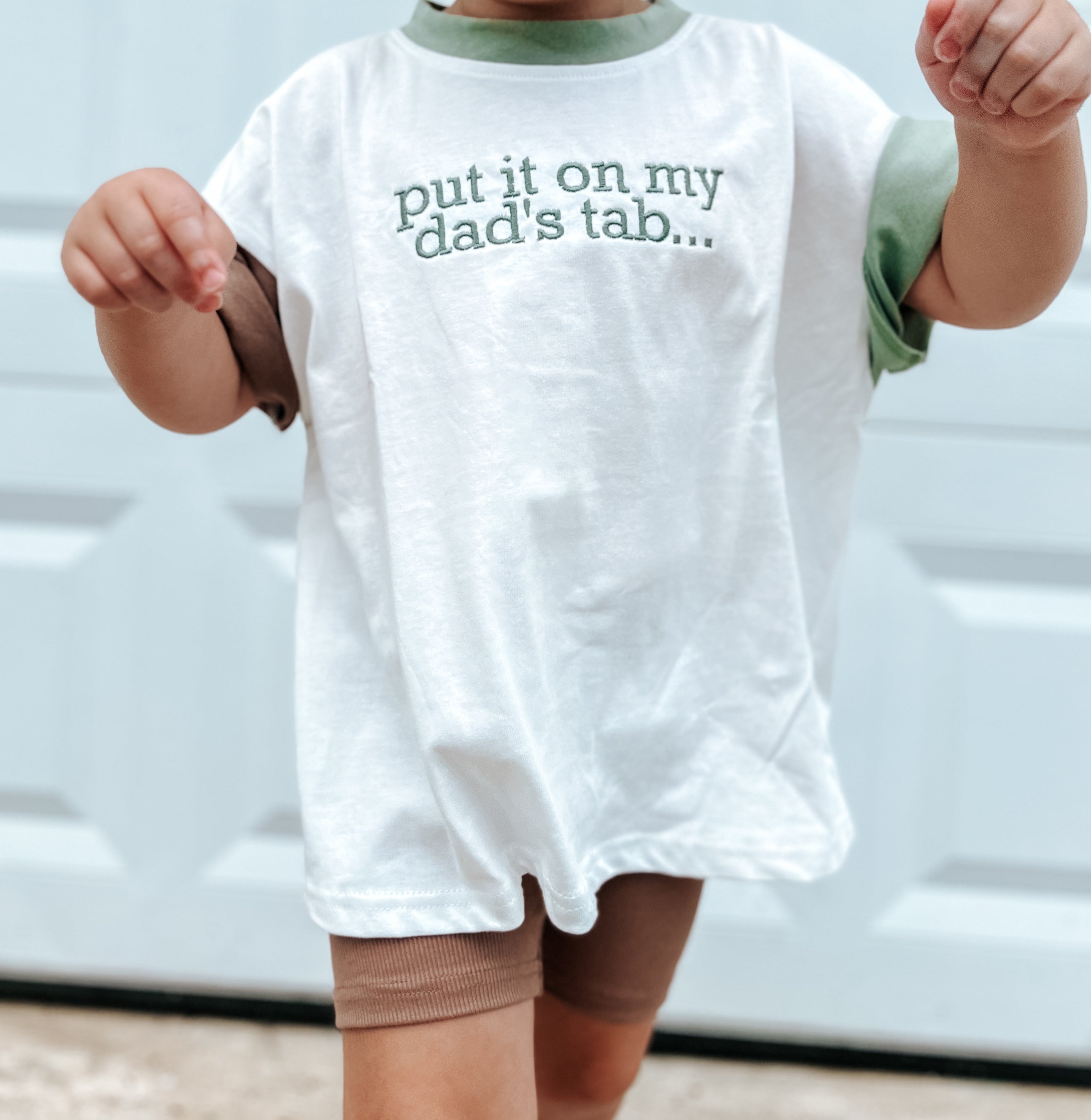 Custom Embroidered Colorblock Tee and Biker Shorts Set