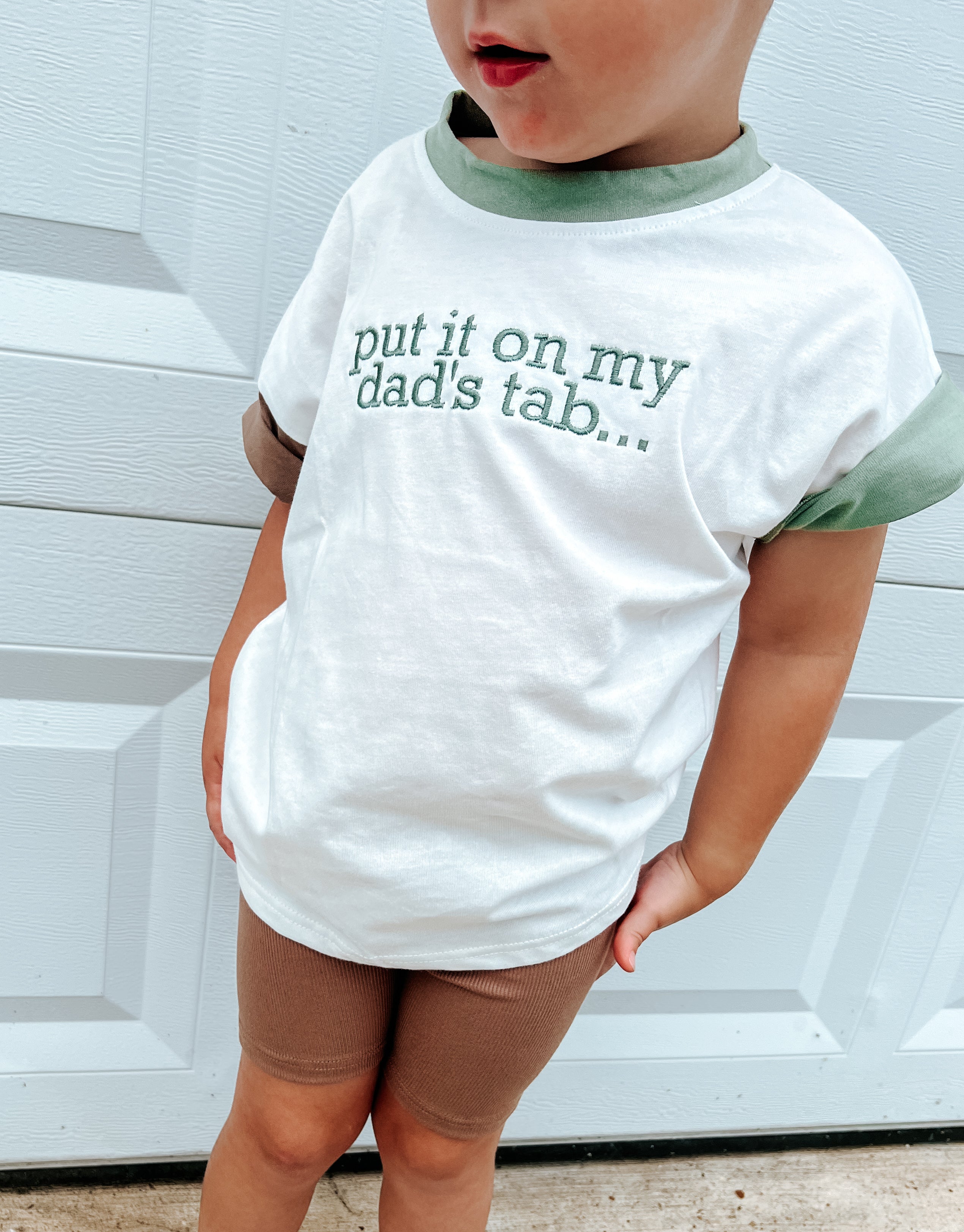 Custom Embroidered Colorblock Tee and Biker Shorts Set