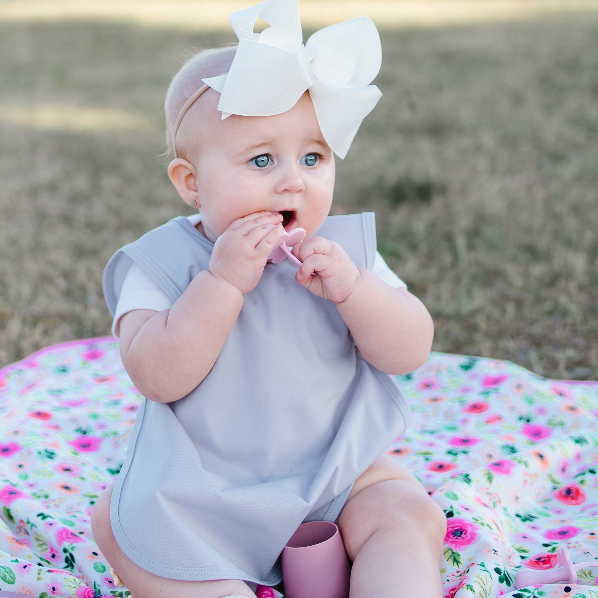 Solid Light Gray Minimalist Bapron BapronBaby