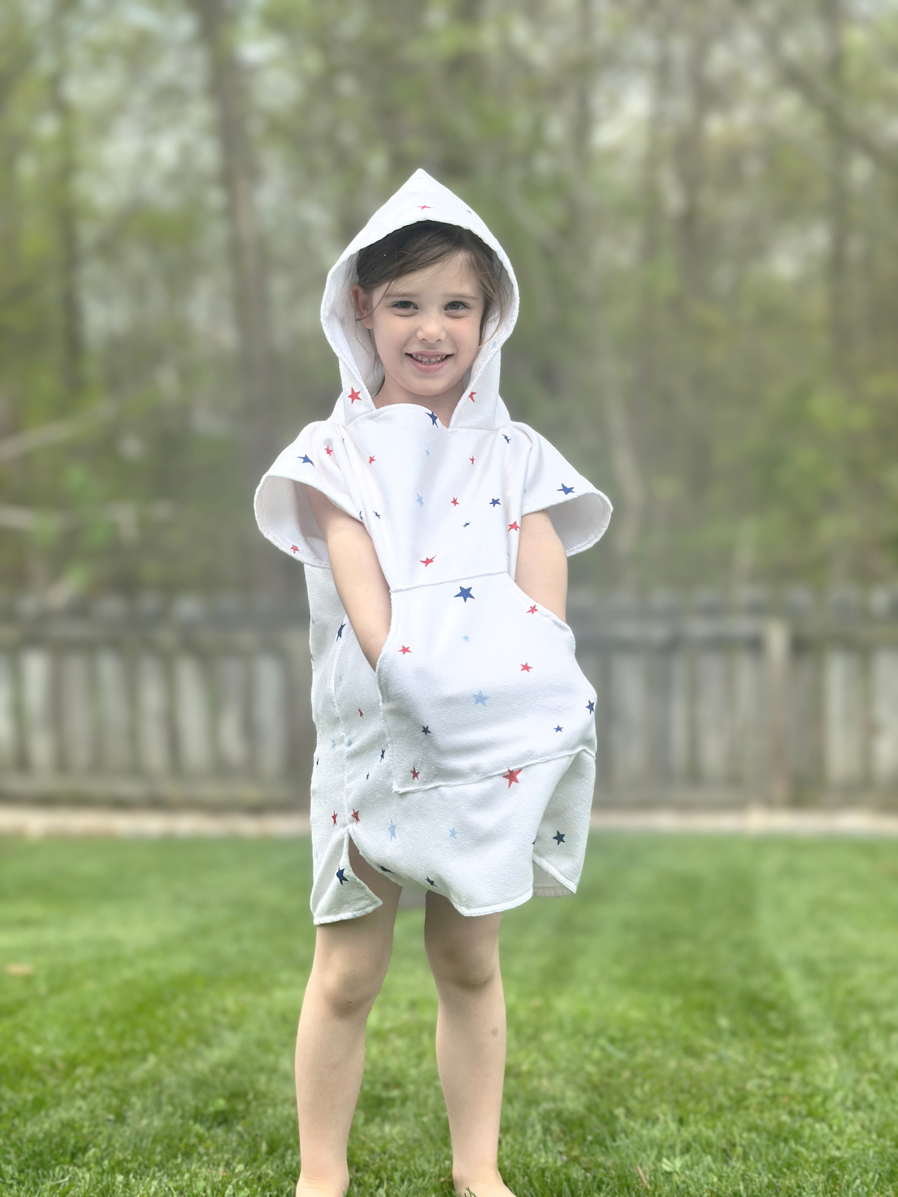 Little Fireworks Toddler & Kids Hooded Towel Pool Poncho