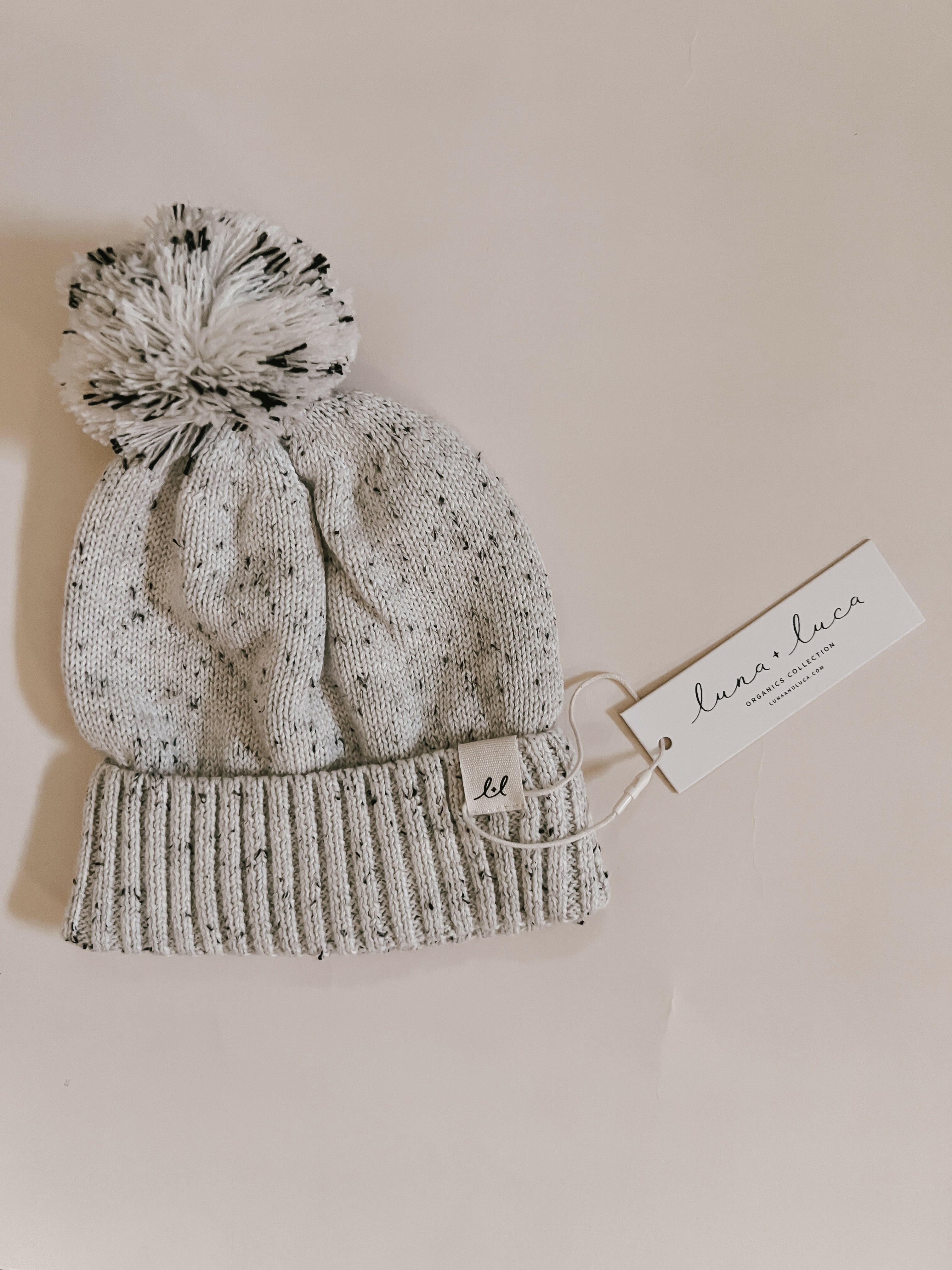 Luna + Luca Pom Beanie - Black Speckle  Luna + Luca