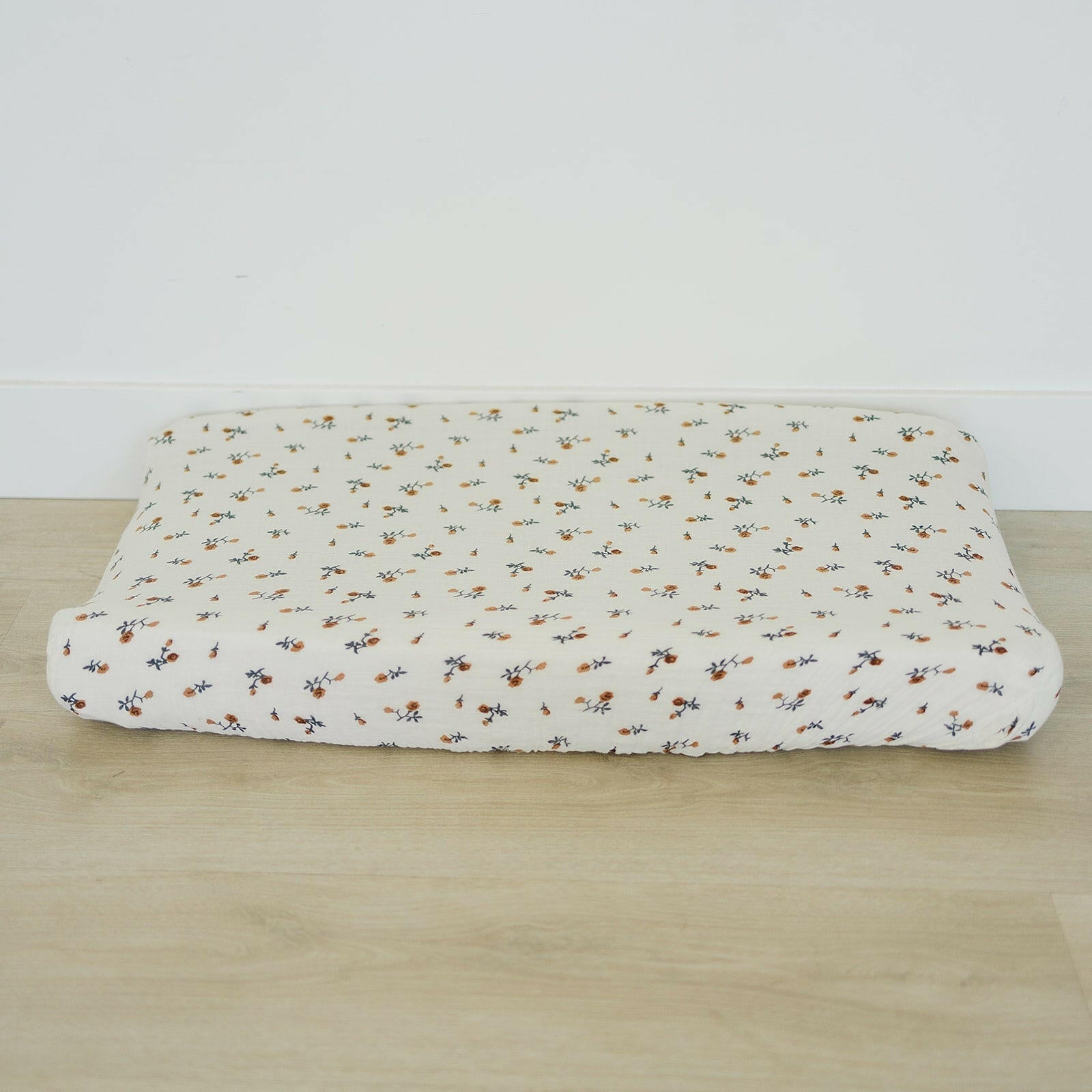 Cream Floral Muslin Changing Pad Cover Mebie Baby