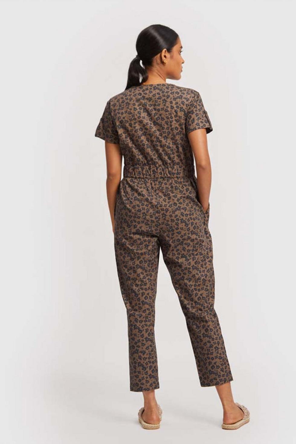 Spotted Overlap Jumpsuit - Spotted