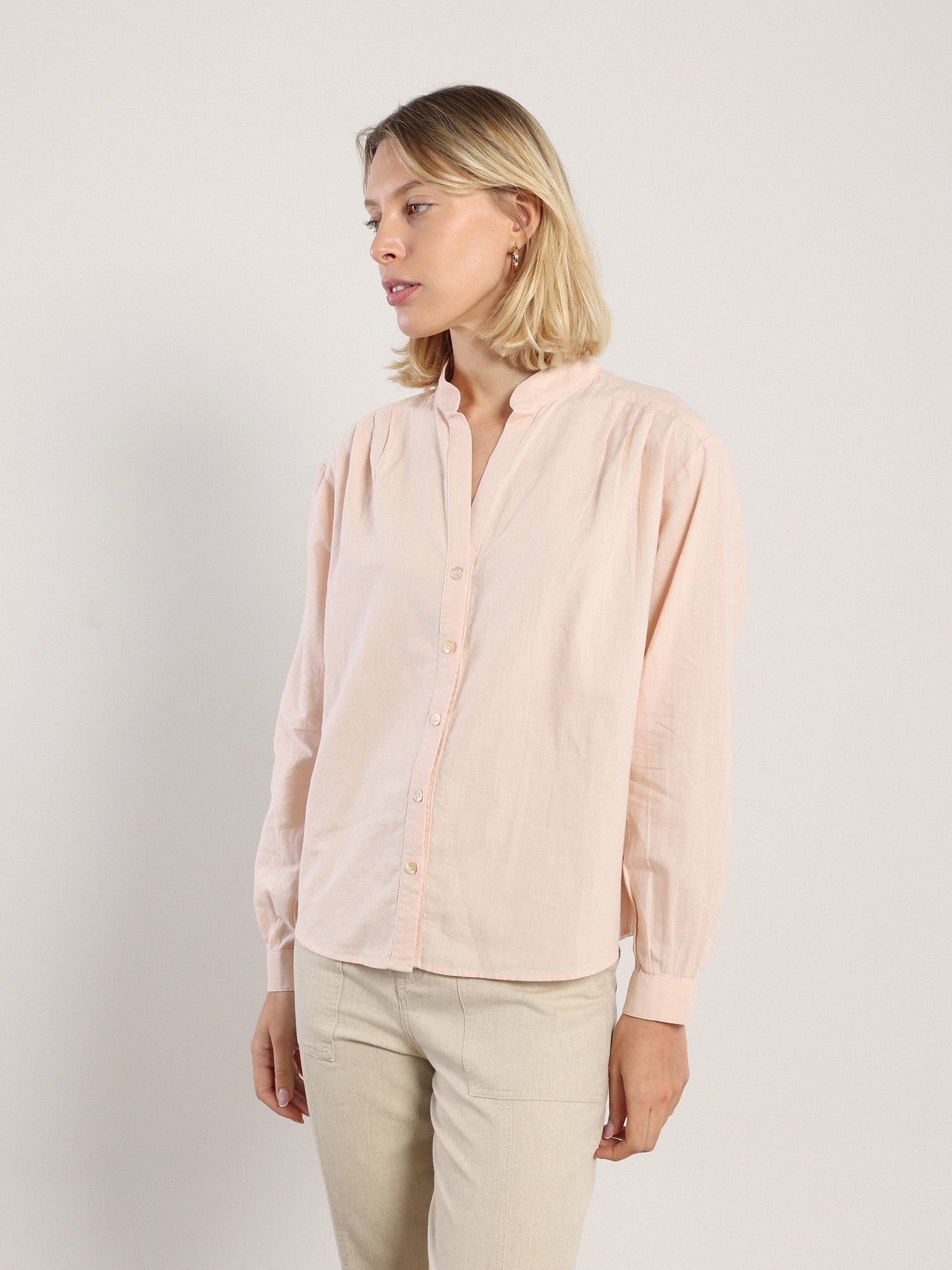Akhen Button Up - Pale Rose
