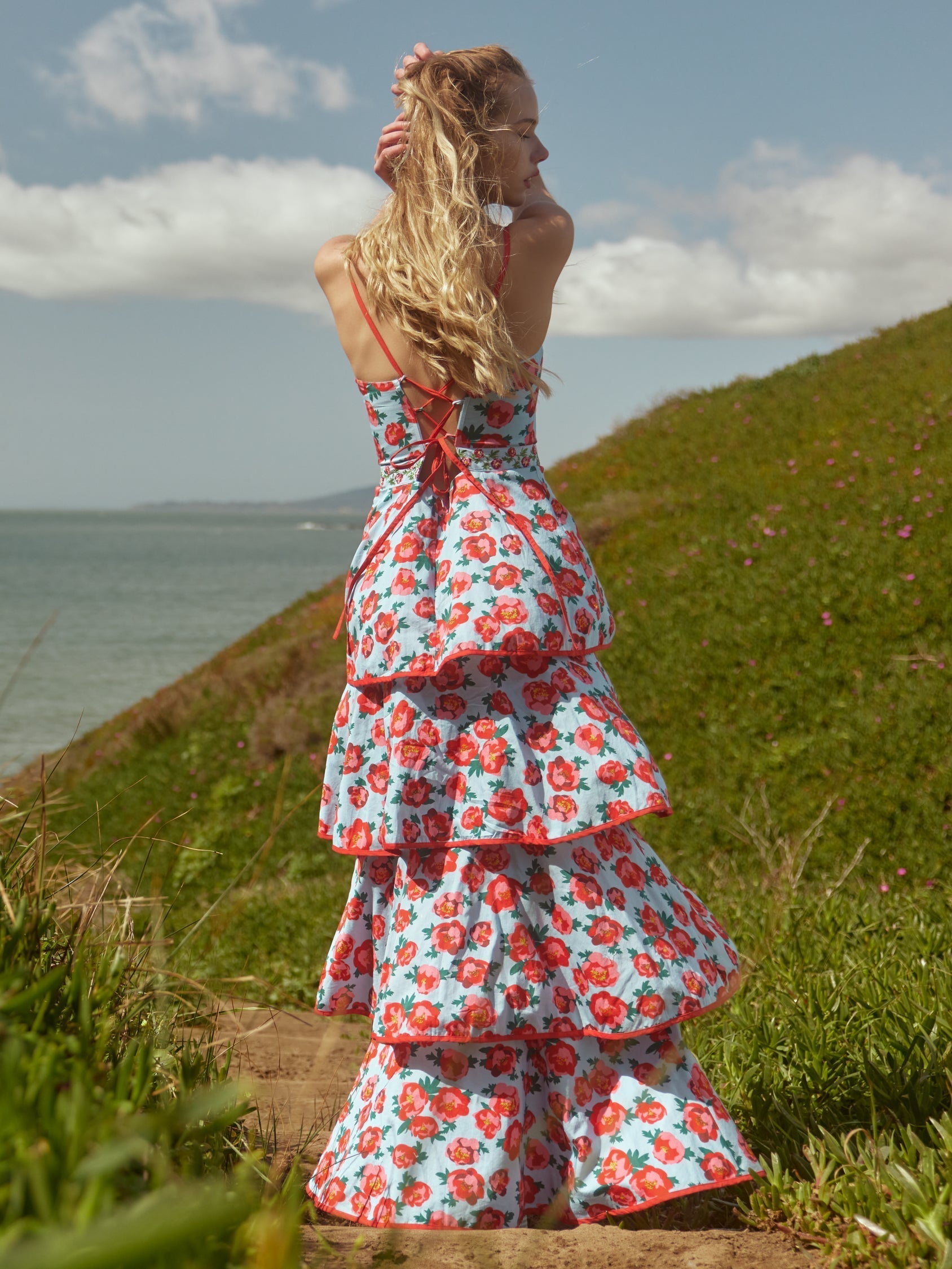 Wendy Dress - Clear Sky/Salsa Large Floral