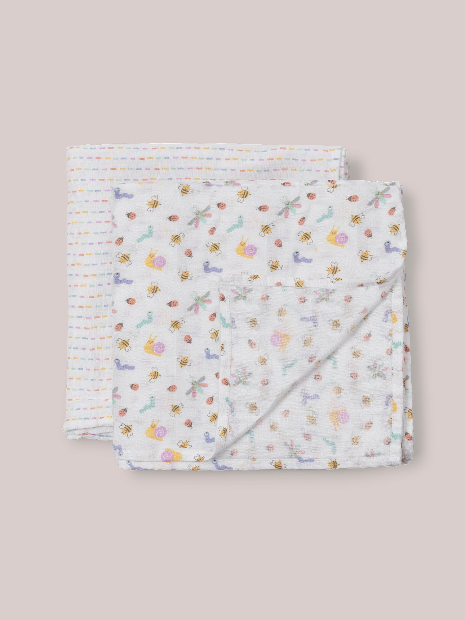 2-Pack Square Swaddle Blanket Set - Love Bug