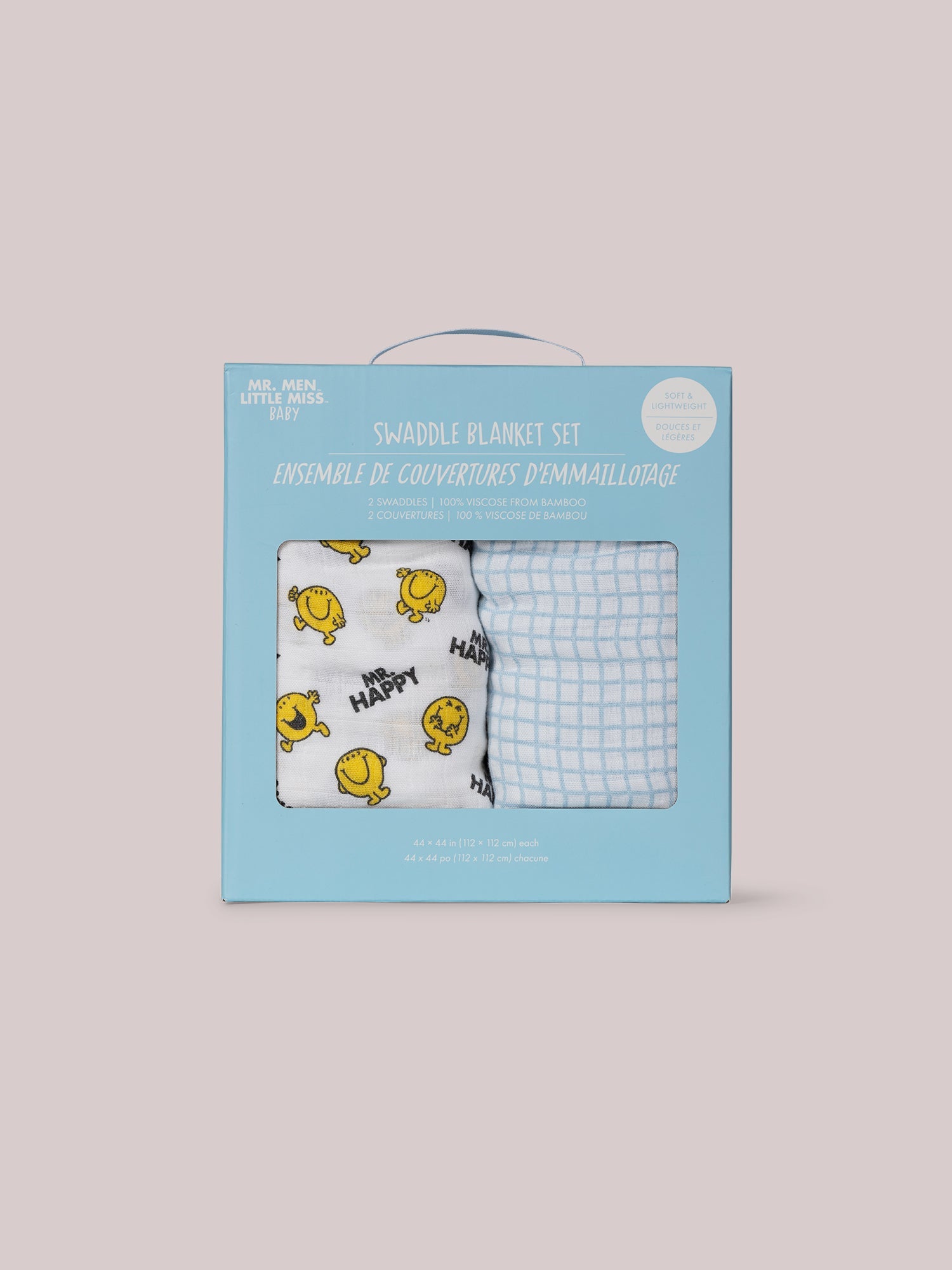 2-Pack Square Swaddle Blanket Set - Mr. Happy™