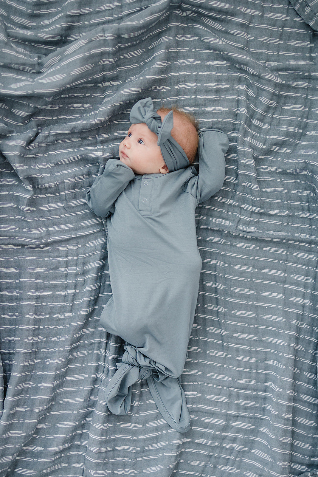 Dusty Blue Bamboo Head Wrap Mebie Baby