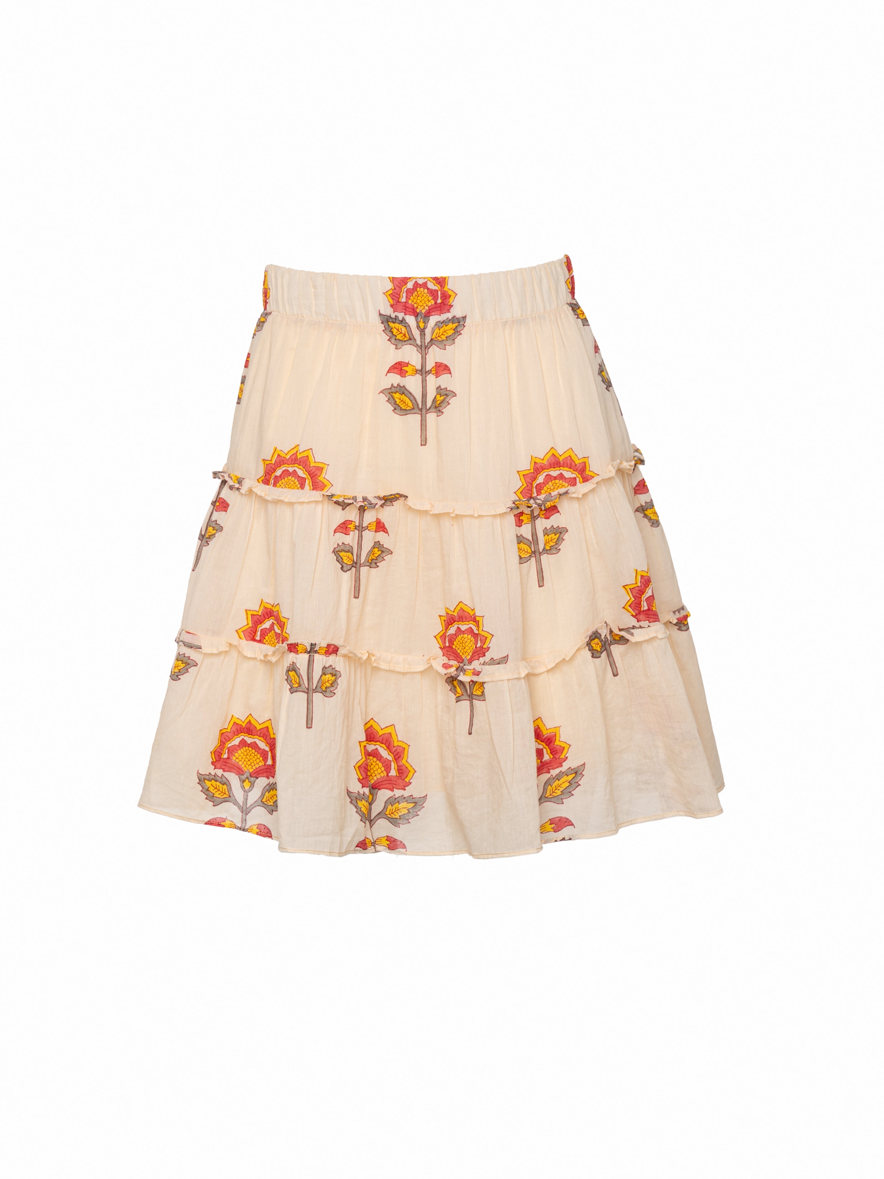 Kahina Mini Skirt - Peach Floral