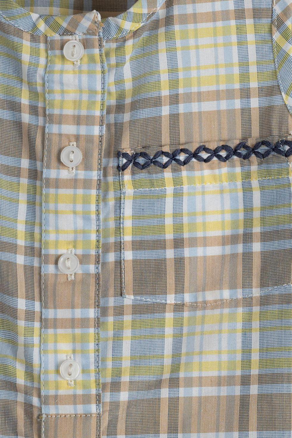 Johnny Romper in Lemon Sky Check