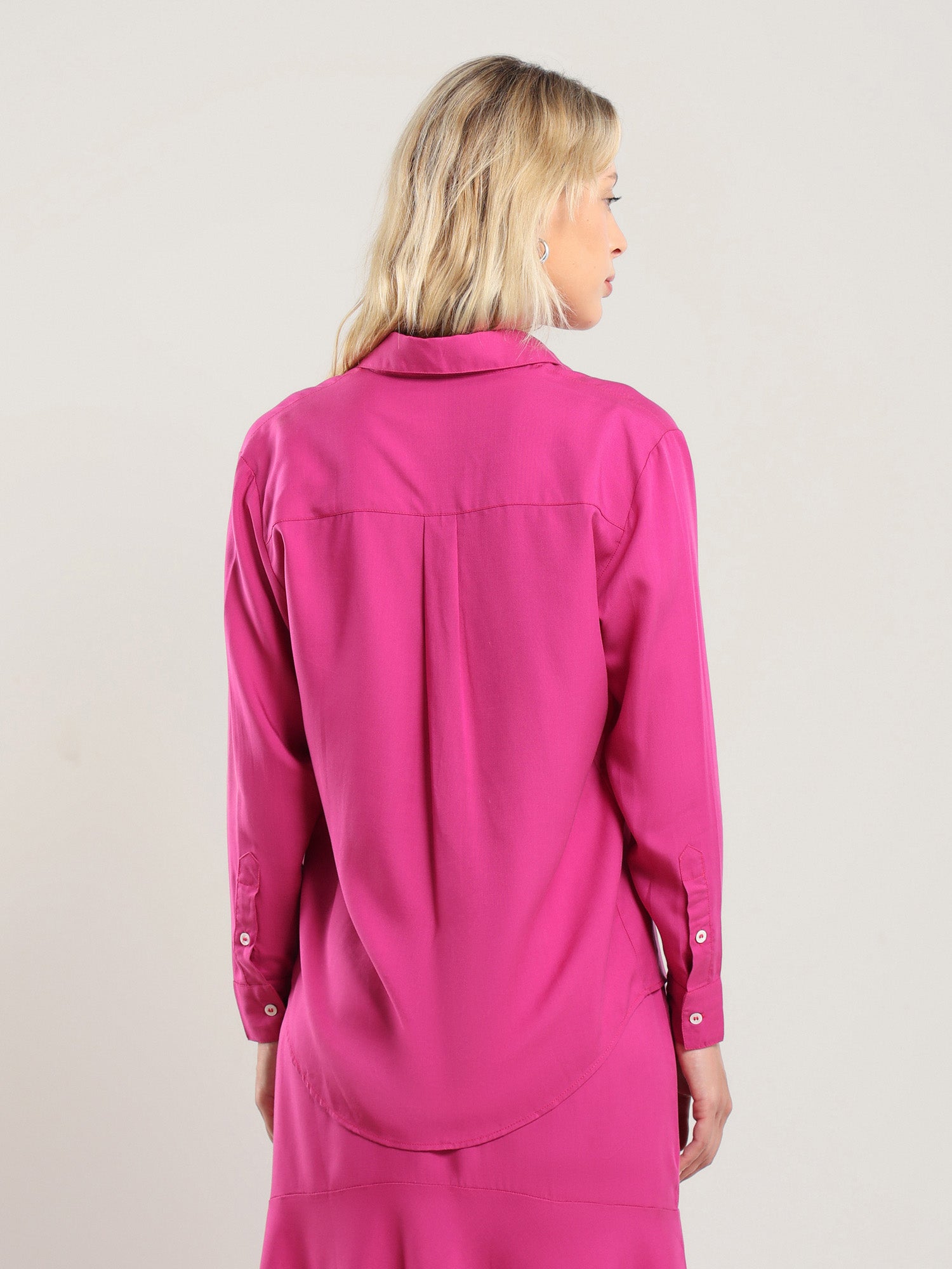 Tencel Button Up - Bougainvillea
