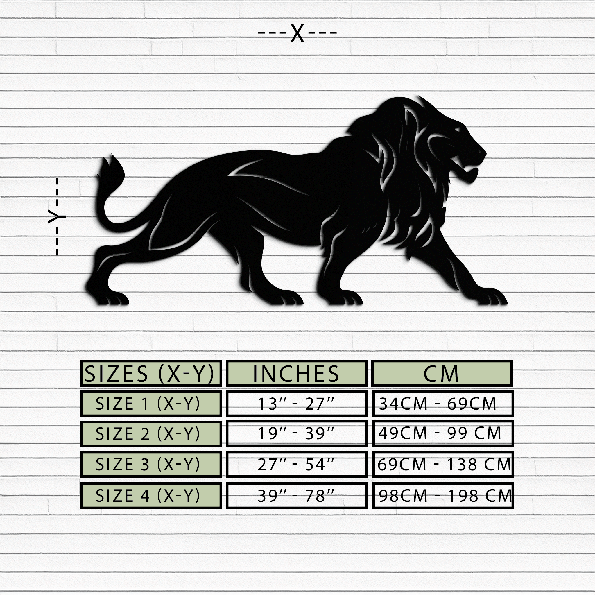 Majestic Lion Metal Wall Art - Steel Wall Decor for Home and Office -KAF002