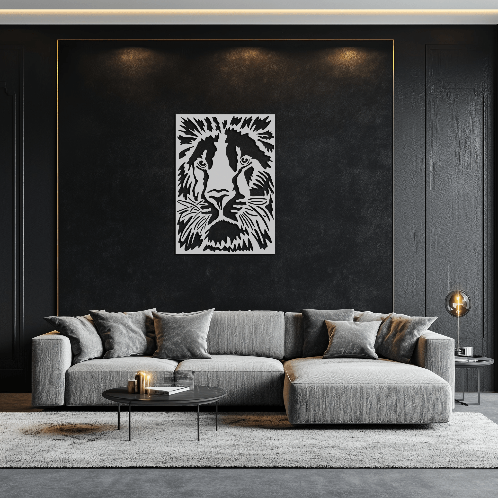 Tiger Face Metal Wall Art - Steel Wall Decor for Home and Office - KAF005
