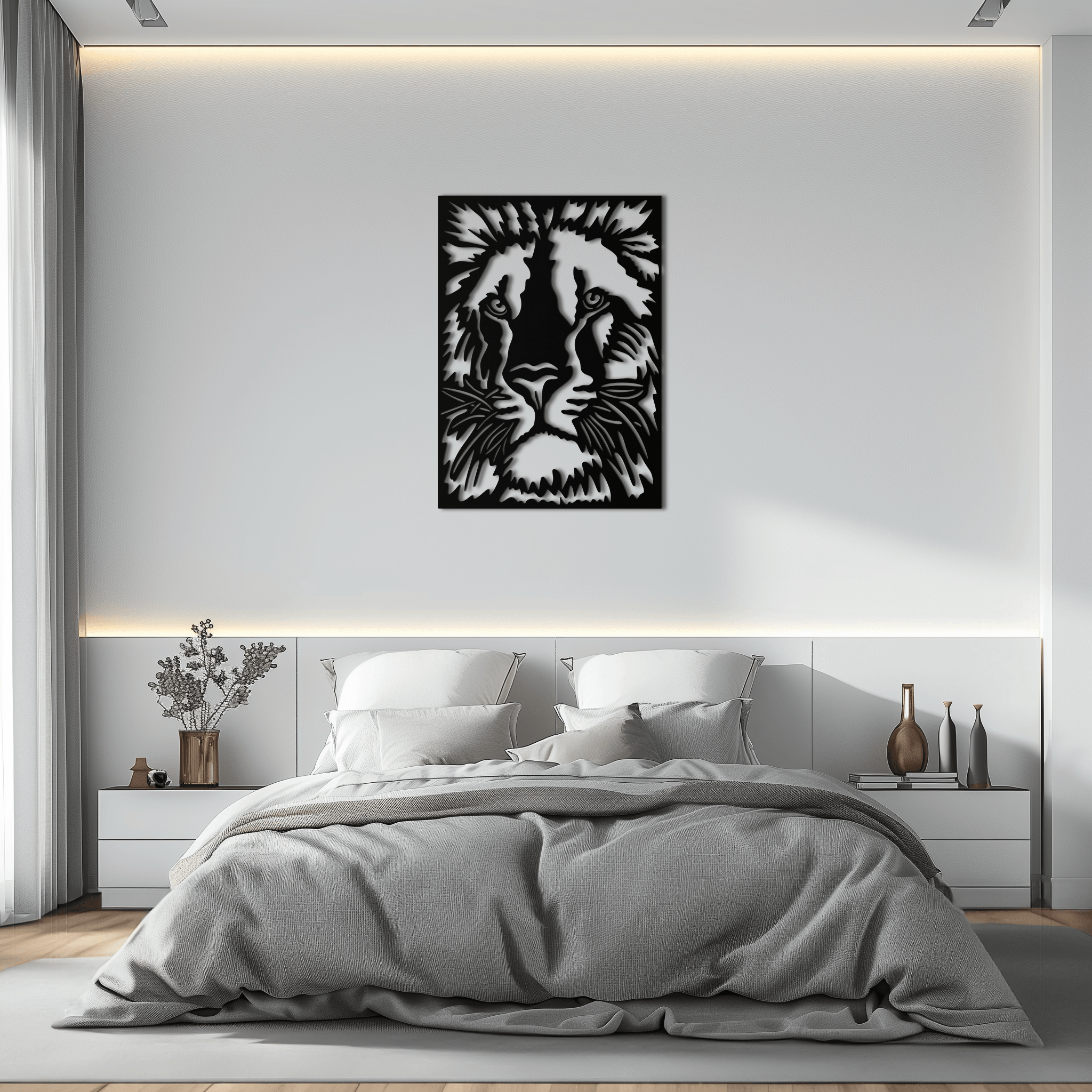 Tiger Face Metal Wall Art - Steel Wall Decor for Home and Office - KAF005