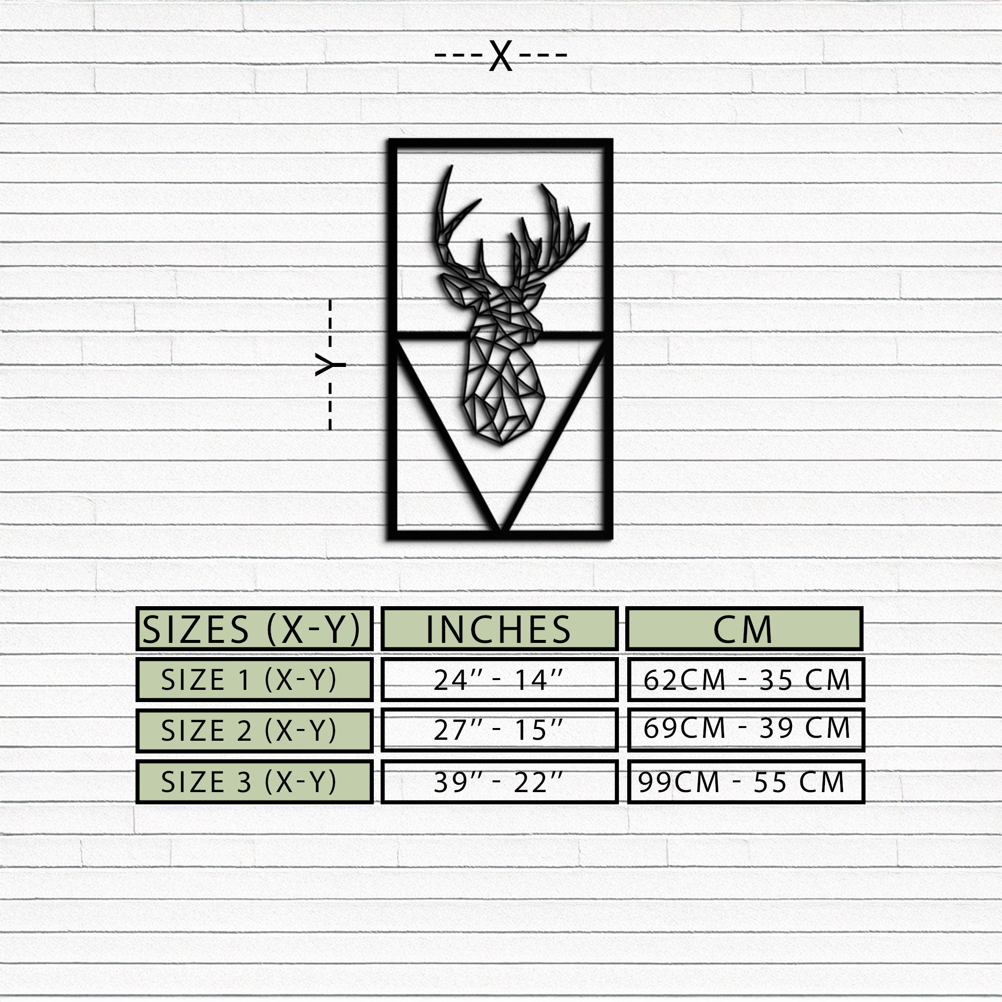 Geometric Deer Metal Wall Art - Modern Steel Wall Decor - KAF040