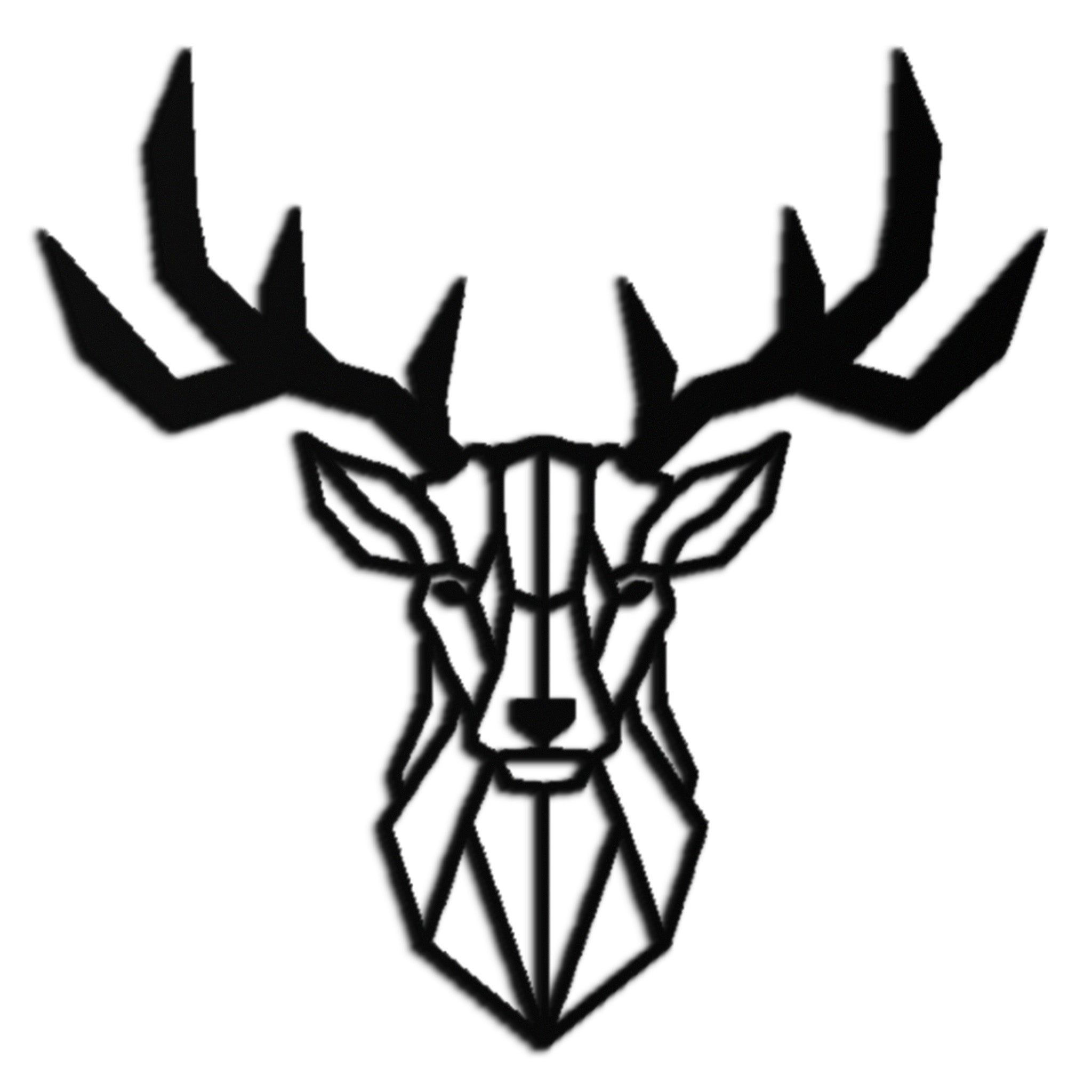Geometric Deer Head Metal Wall Art - Modern Steel Decor - KAF048