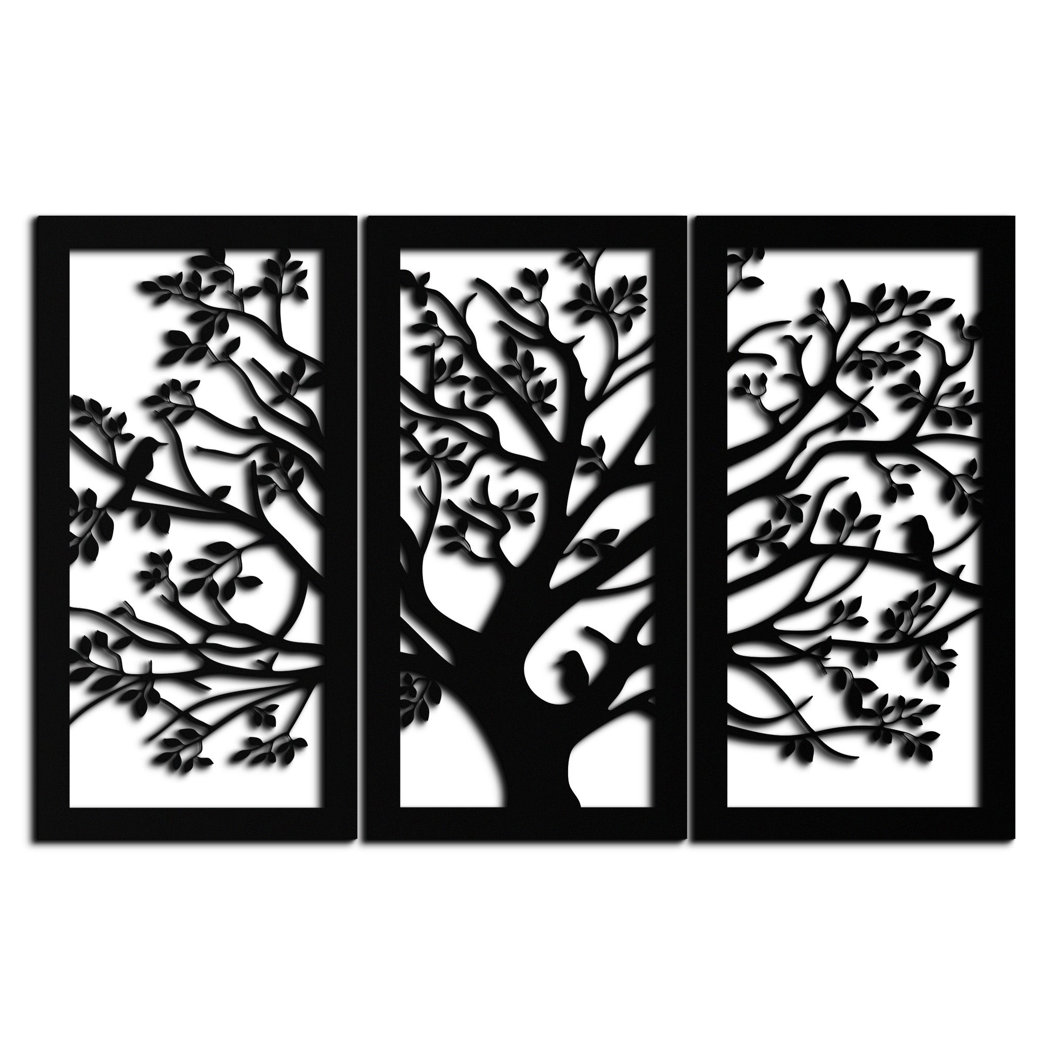 Tree of Life Metal Wall Art - 3-Piece Nature-Inspired Steel Decor - KAF093