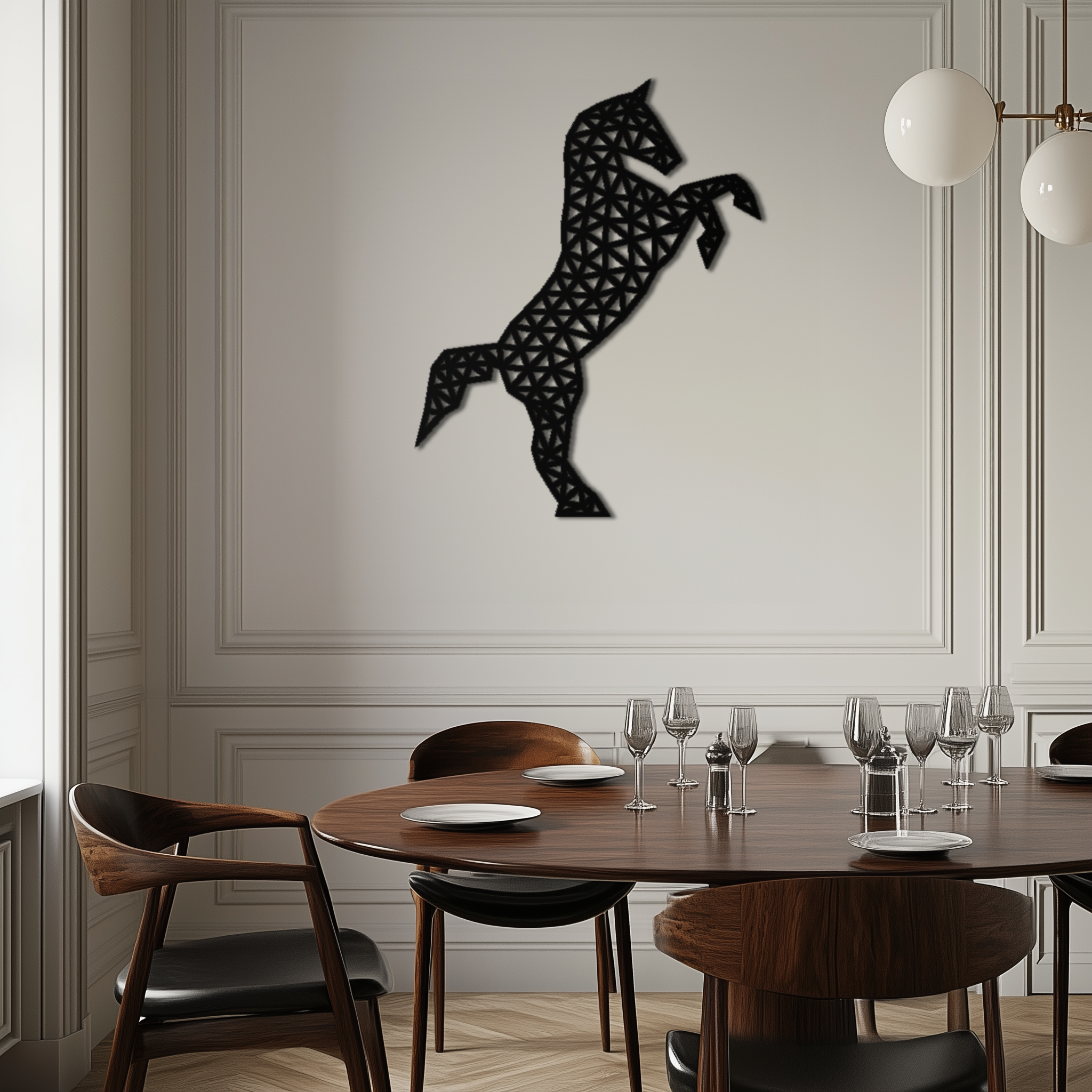 Geometric Horse Metal Wall Art - Modern Steel Horse Silhouette - KAF108