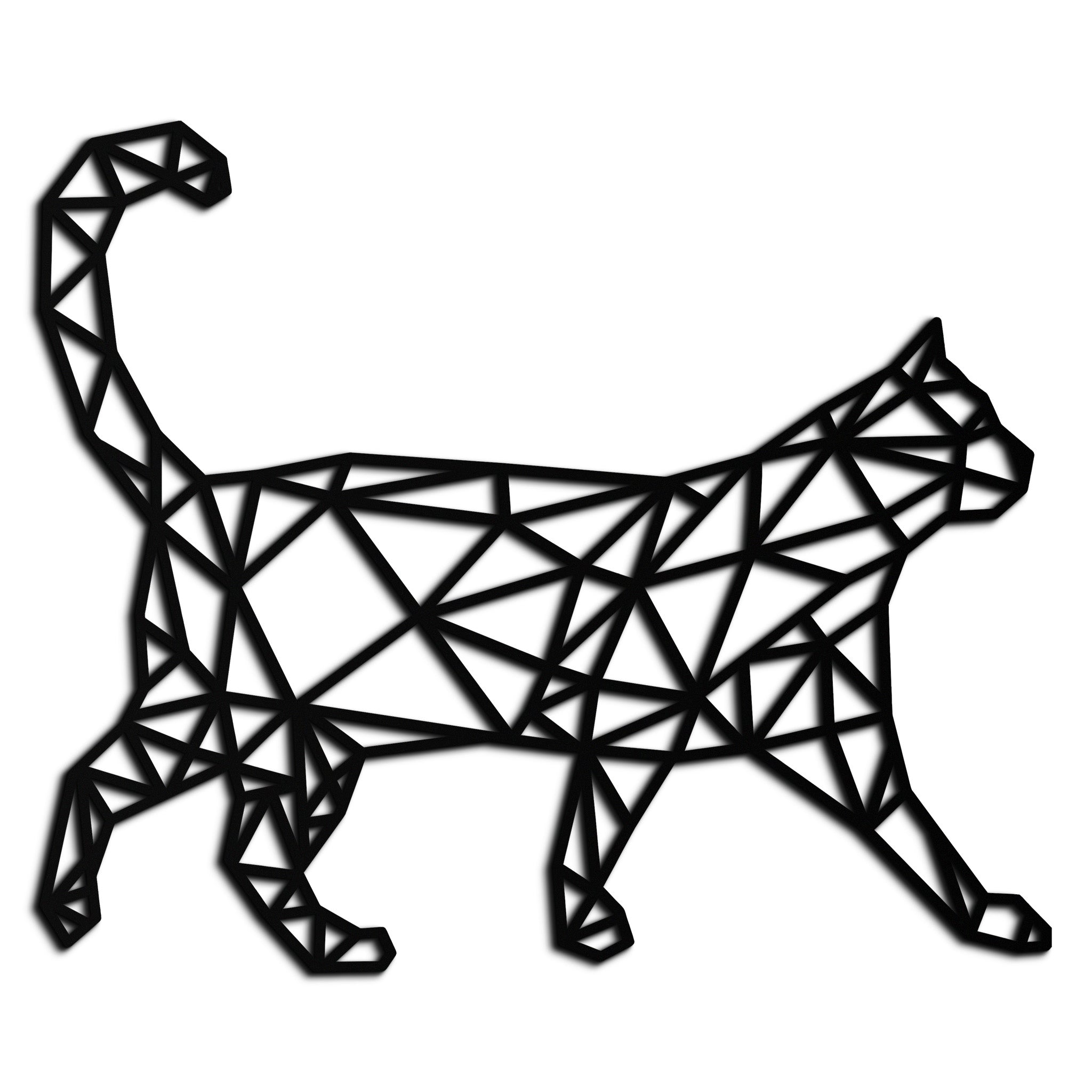 Geometric Cat Metal Wall Art - Modern Feline-Inspired Decor - KAF116
