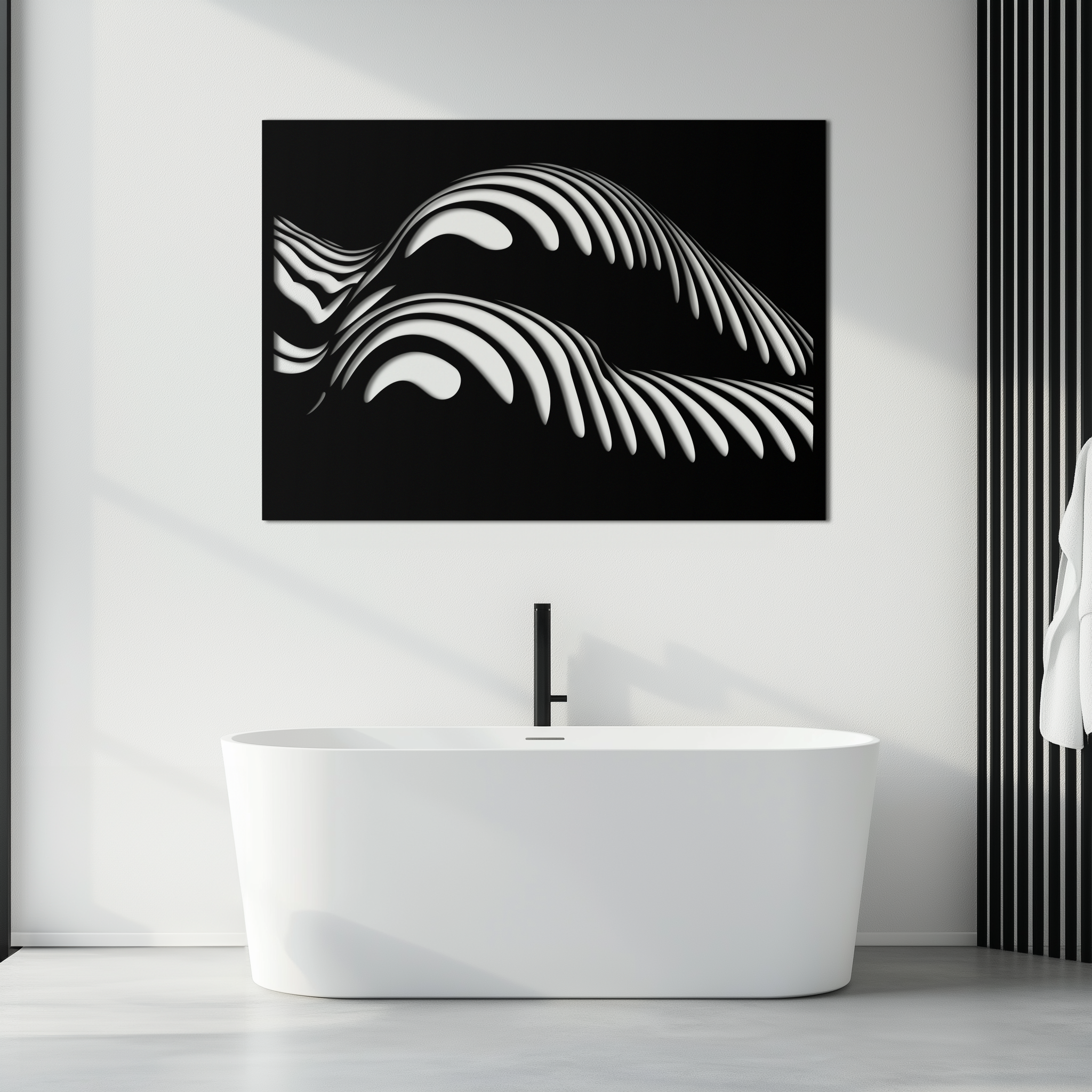 Abstract Female Form Metal Wall Art – Modern Geometric Steel Decor - KAF154