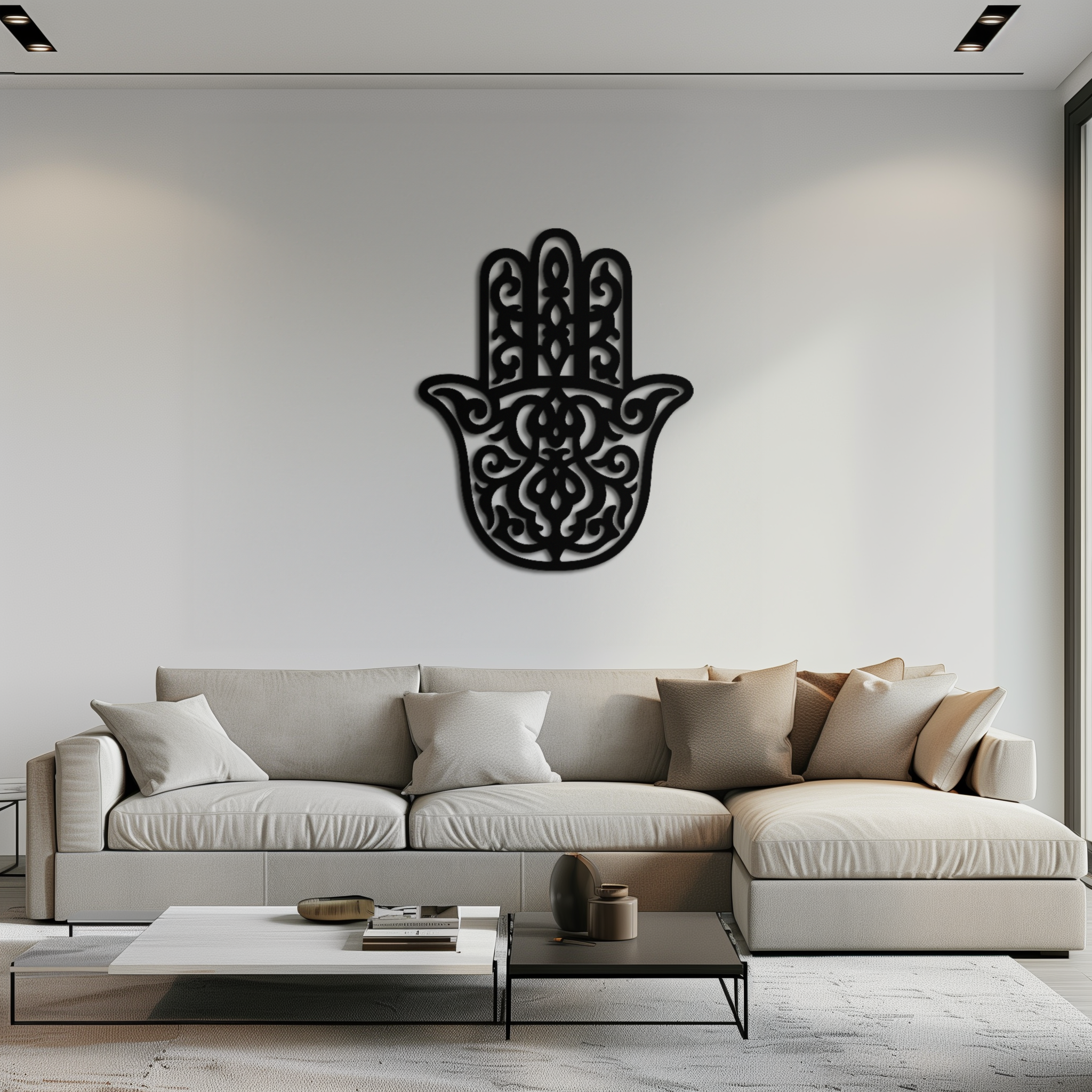 Hamsa Hand Metal Wall Art - Symbolic Protection & Spiritual Home Decor - KAF159