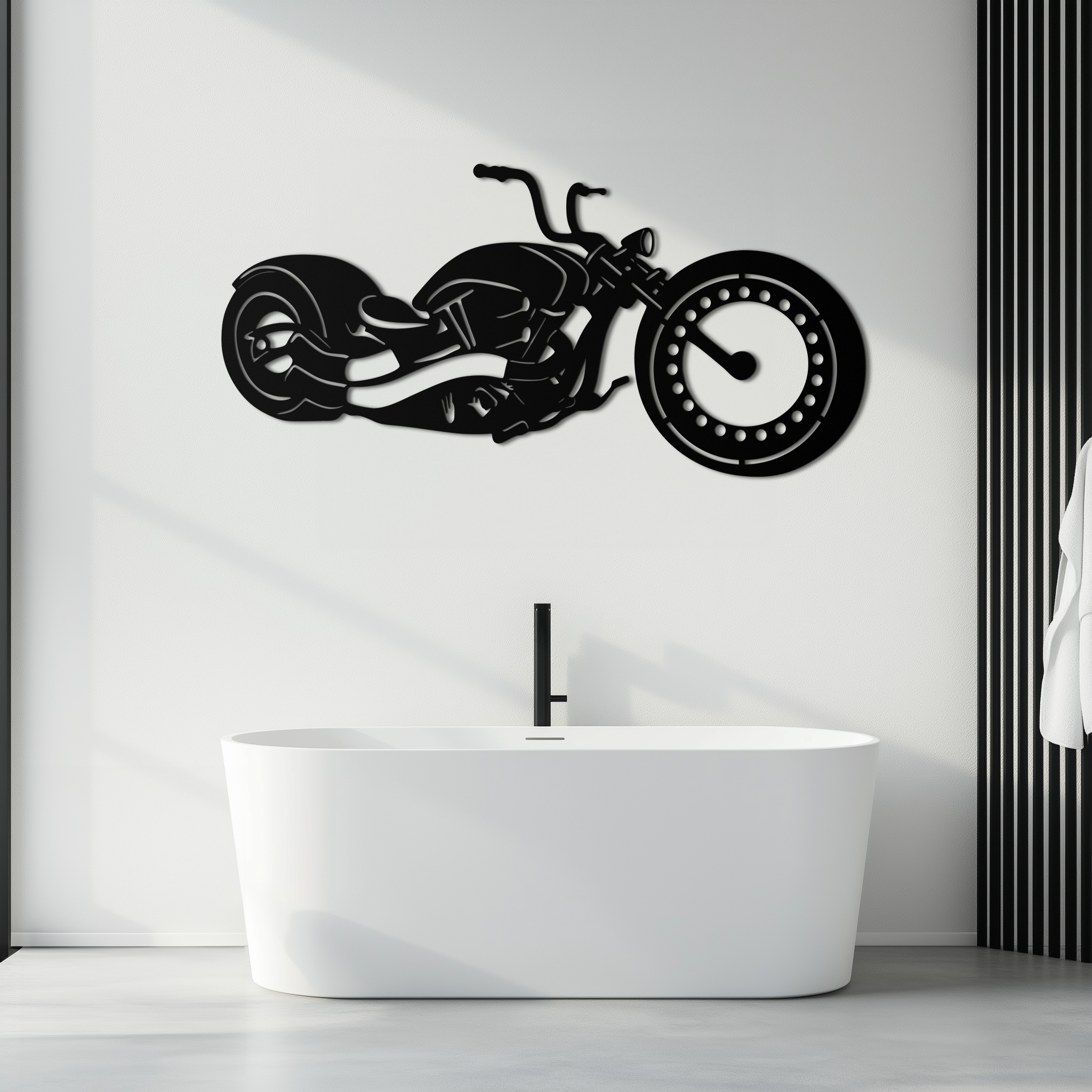 Motorcycle Metal Wall Art - Biker Decor for Garage & Man Cave- KAF172